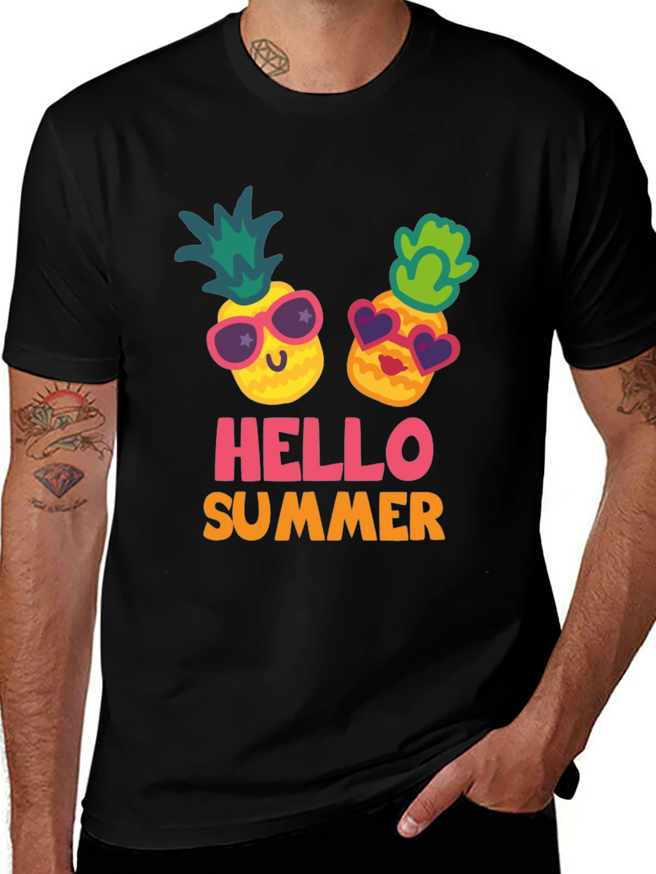 Variant 15 of Hello Summer Pineapple Graphic T-Shirt