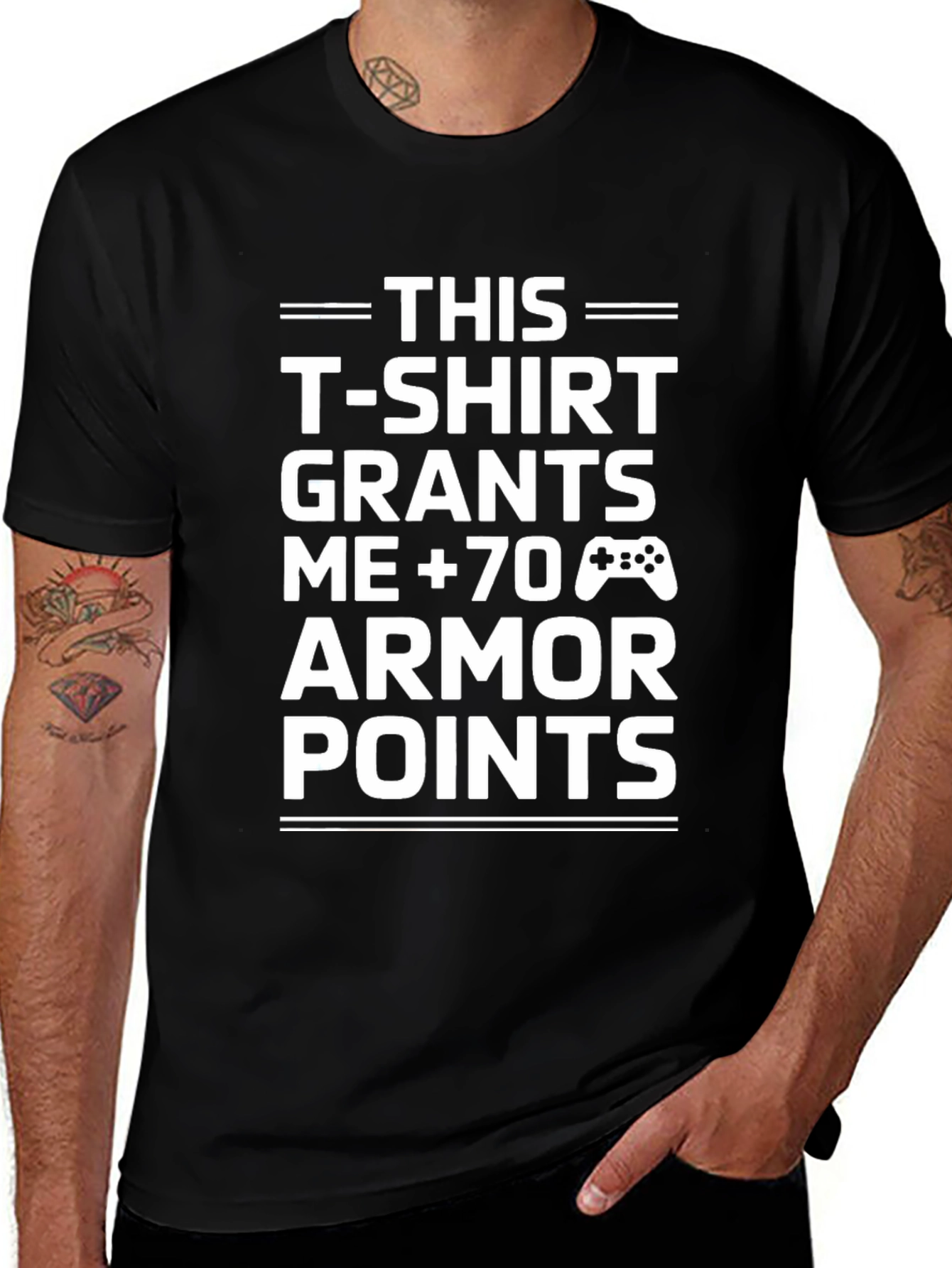 Variant 12 of Gamer Armor Points T-Shirt - Black