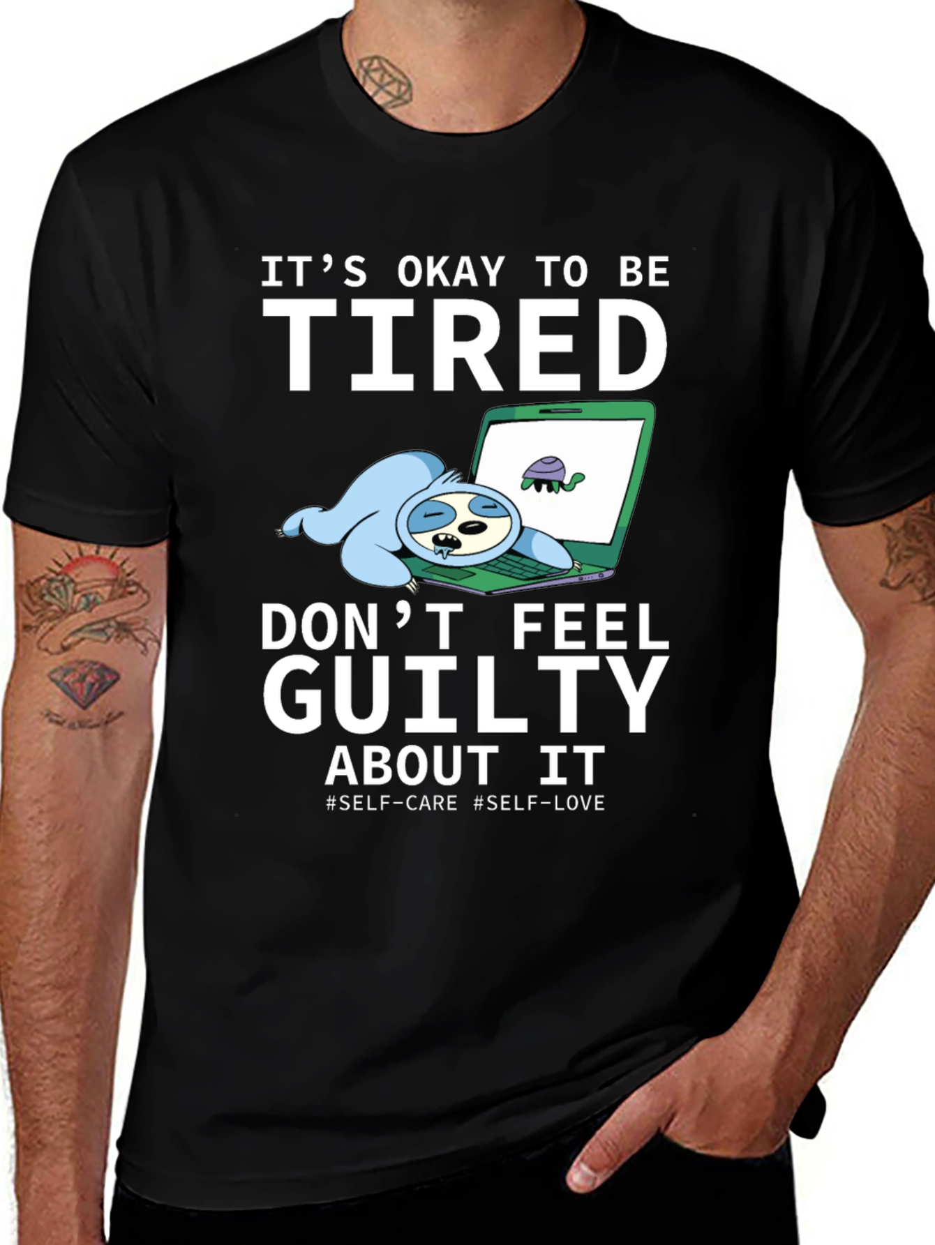 Variant 29 of It's Okay to be Tired Sloth Graphic T-Shirt