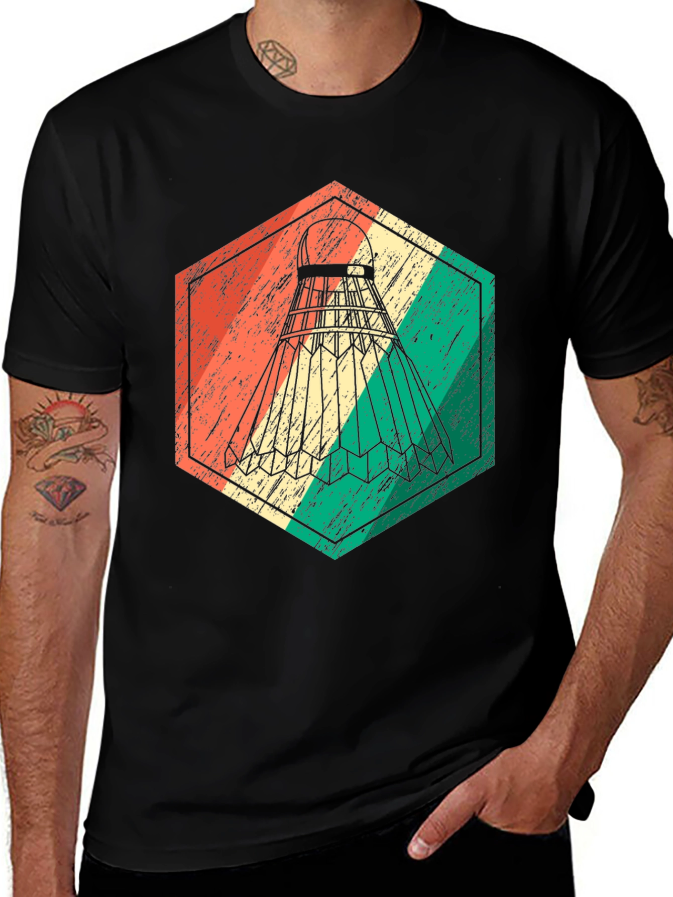 Variant 22 of Vintage Badminton Shuttlecock Graphic Tee