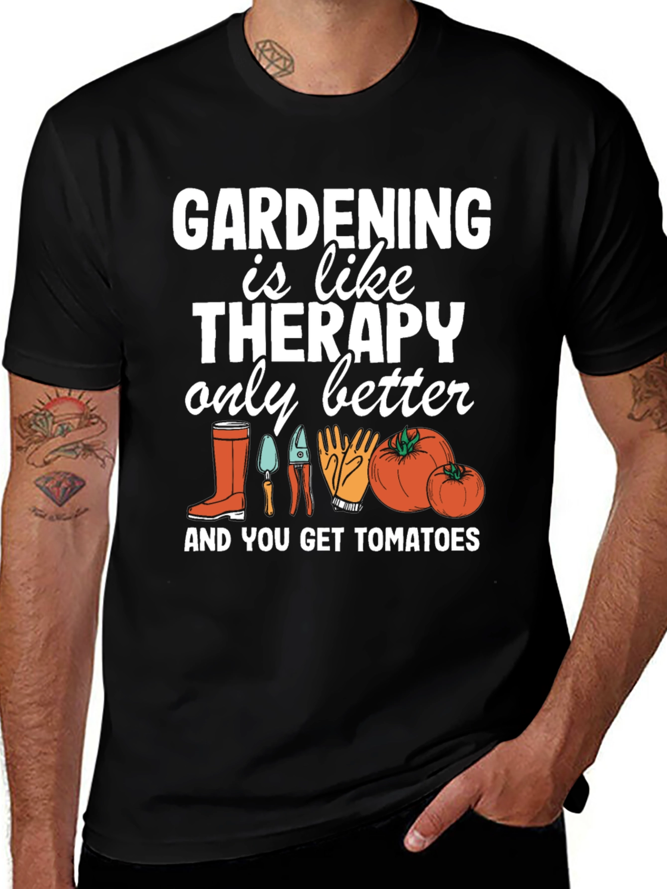 Variant 29 of Gardening Therapy T-Shirt - Get Tomatoes!