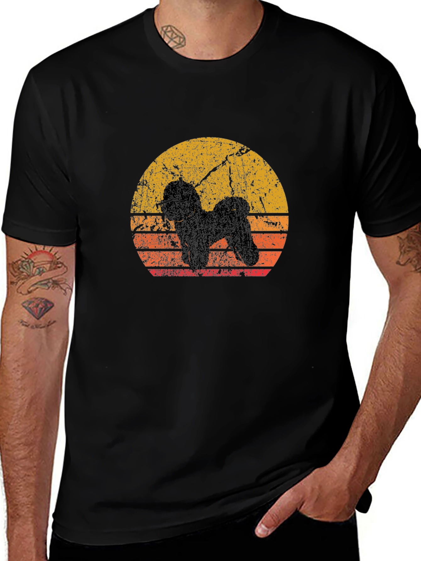 Variant 6 of Retro Dog Silhouette T-Shirt - Vintage Style