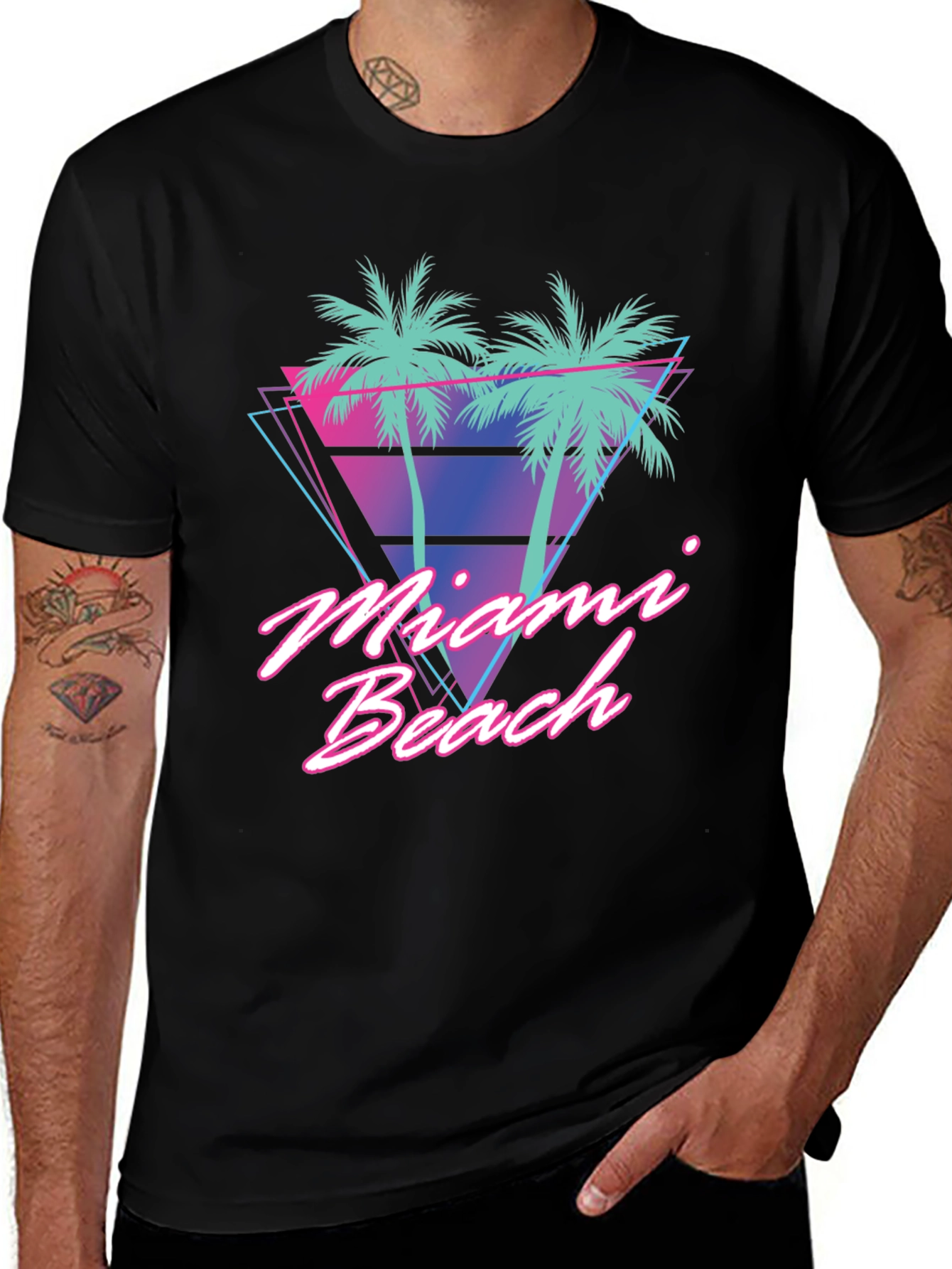 Variant 2 of Miami Beach Retro Style T-Shirt
