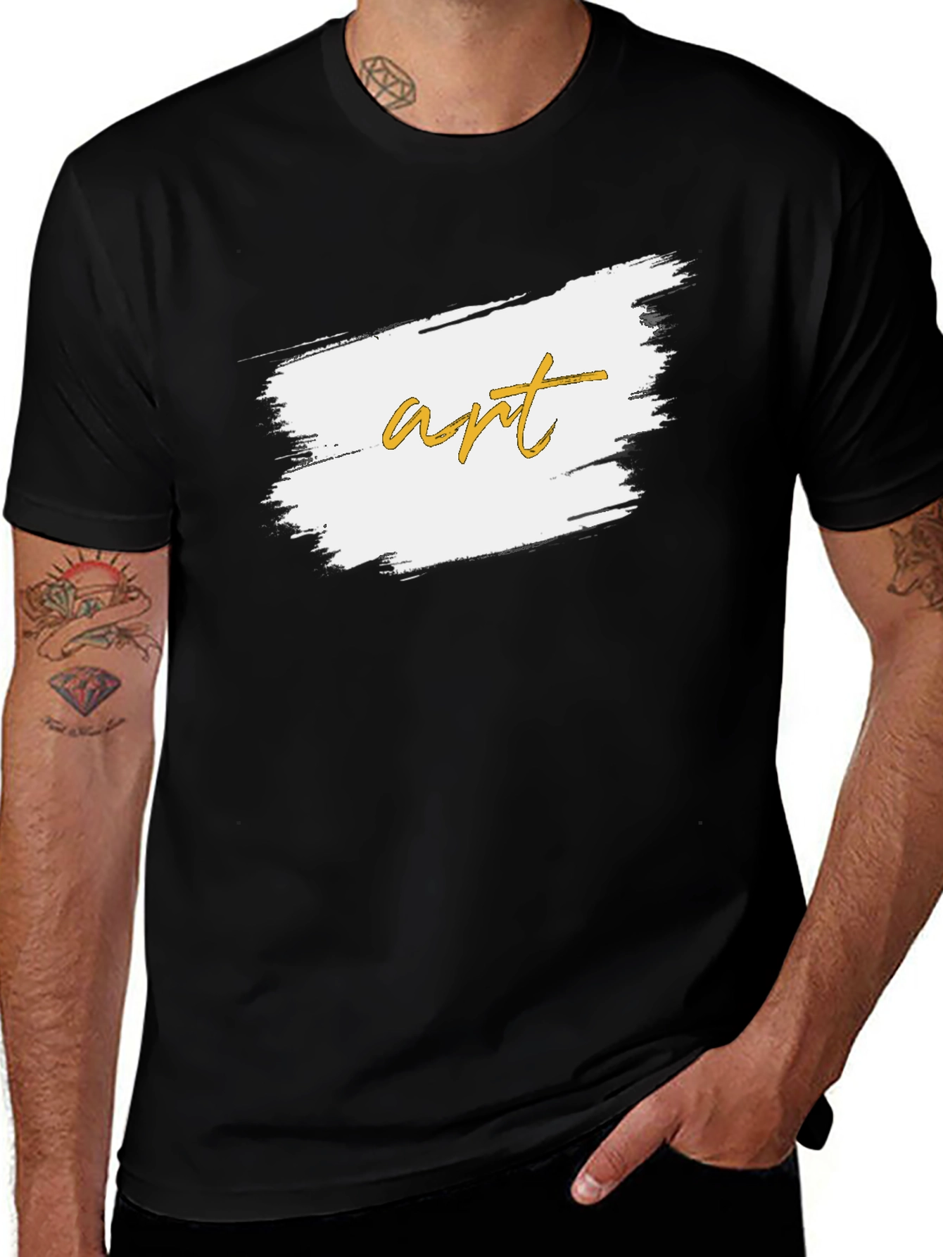 Stylish 'Art' Graphic Black T-Shirt