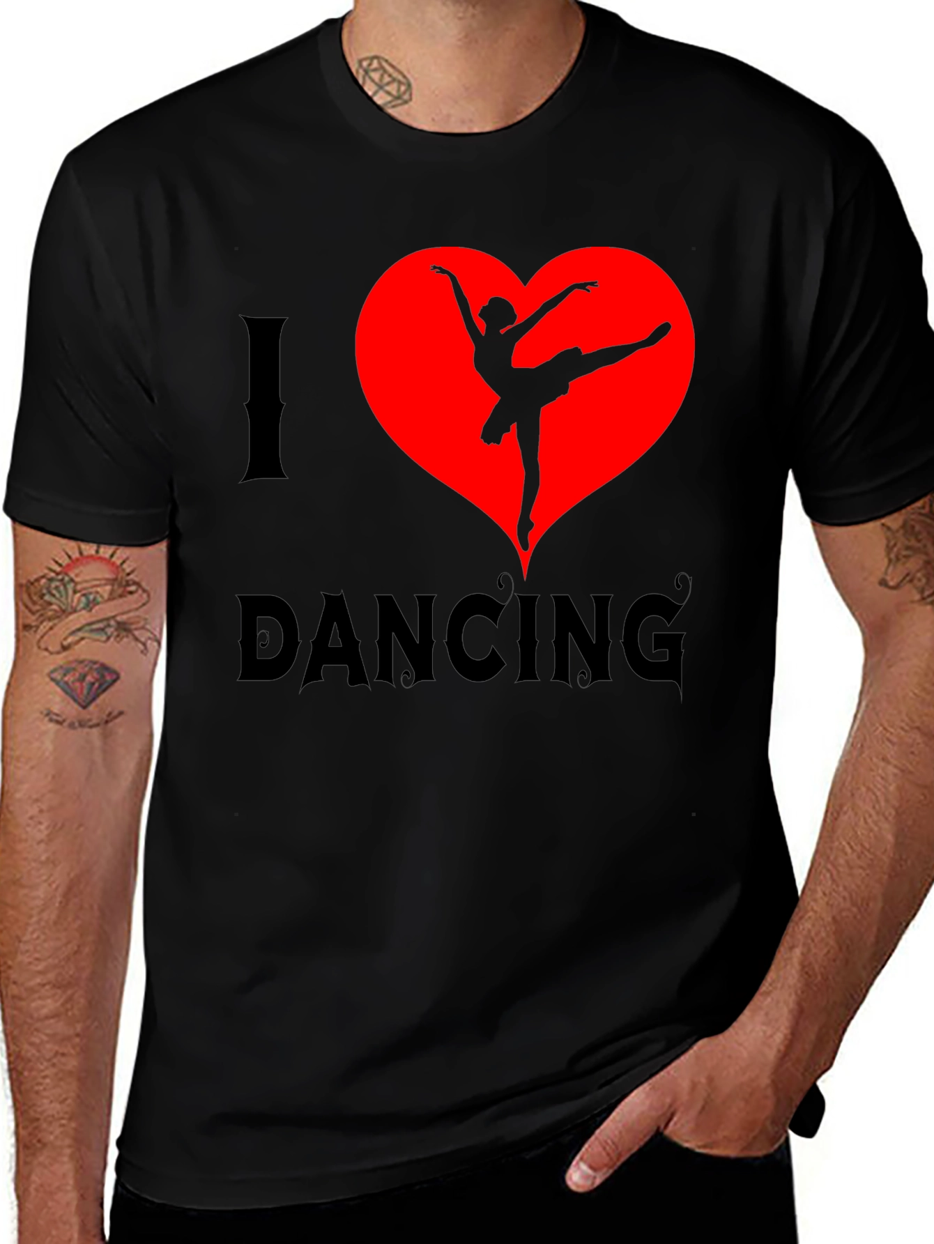 Variant 14 of I Heart Dancing T-Shirt - Black Graphic Tee