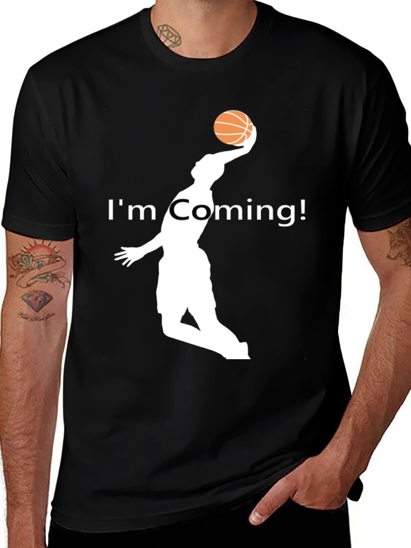 Variant 29 of I'm Coming! Basketball Player Graphic T-Shirt