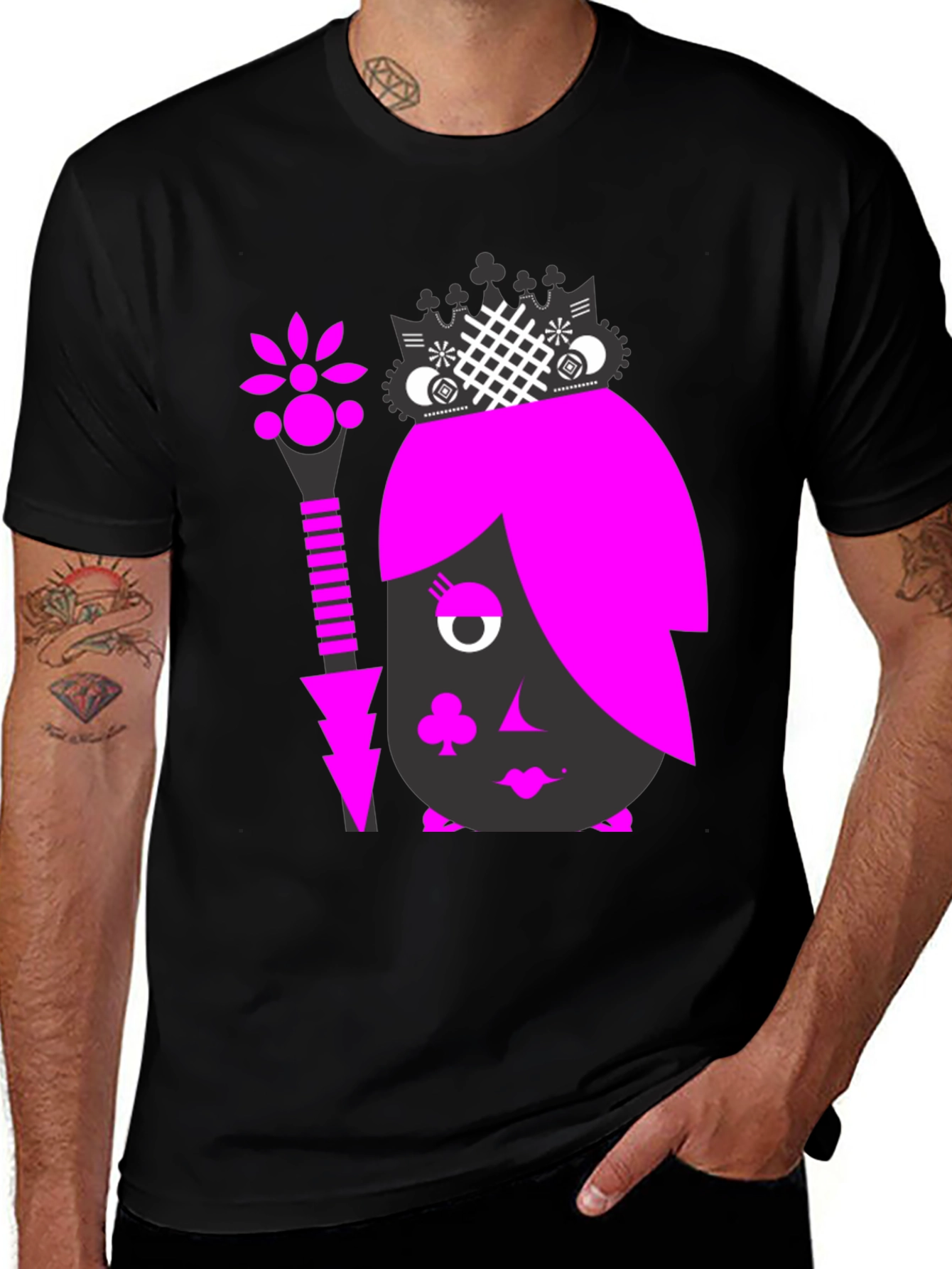 Variant 2 of Quirky Queen Graphic Tee - Black