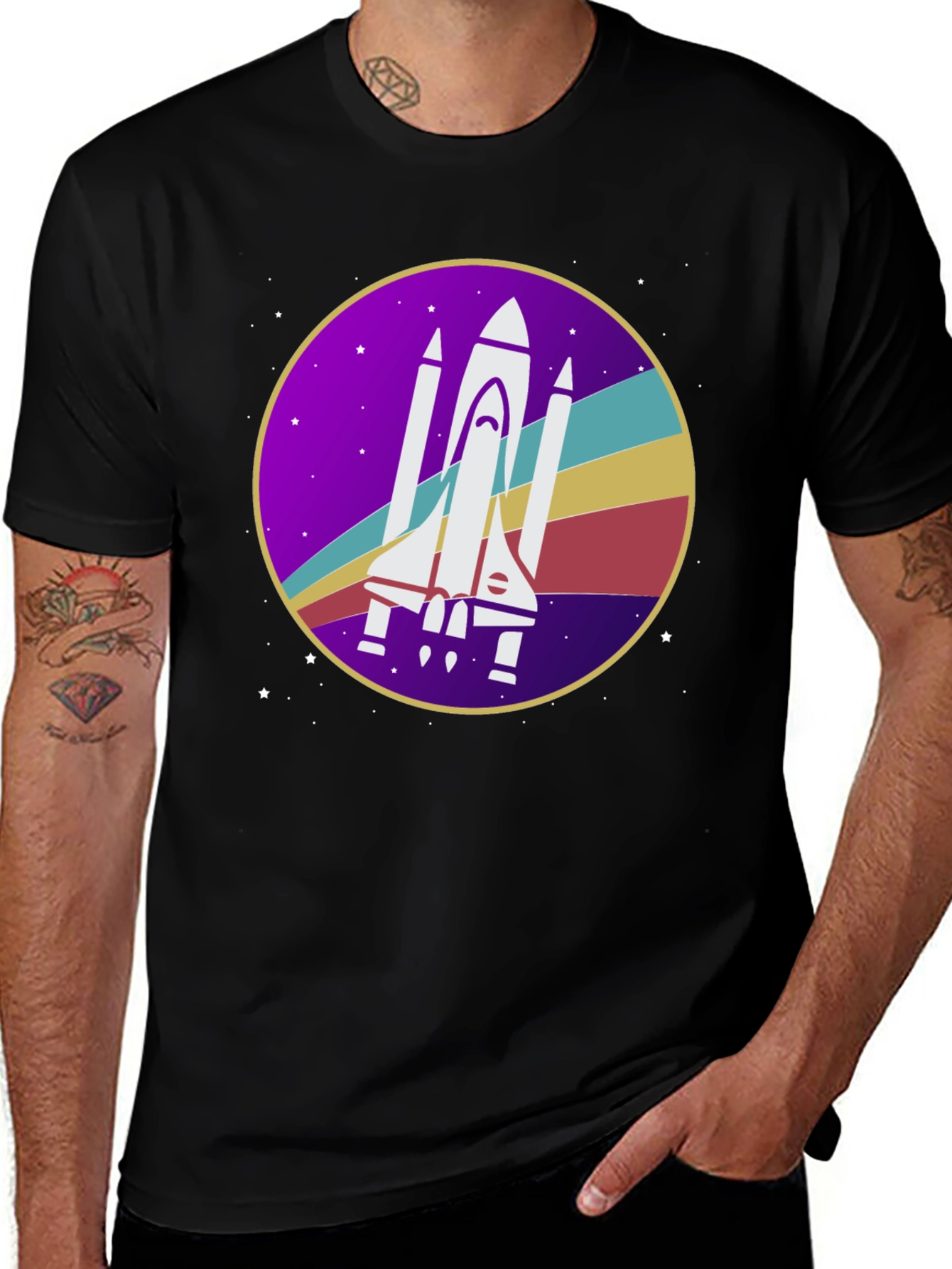 Variant 12 of Retro Space Shuttle Graphic T-Shirt