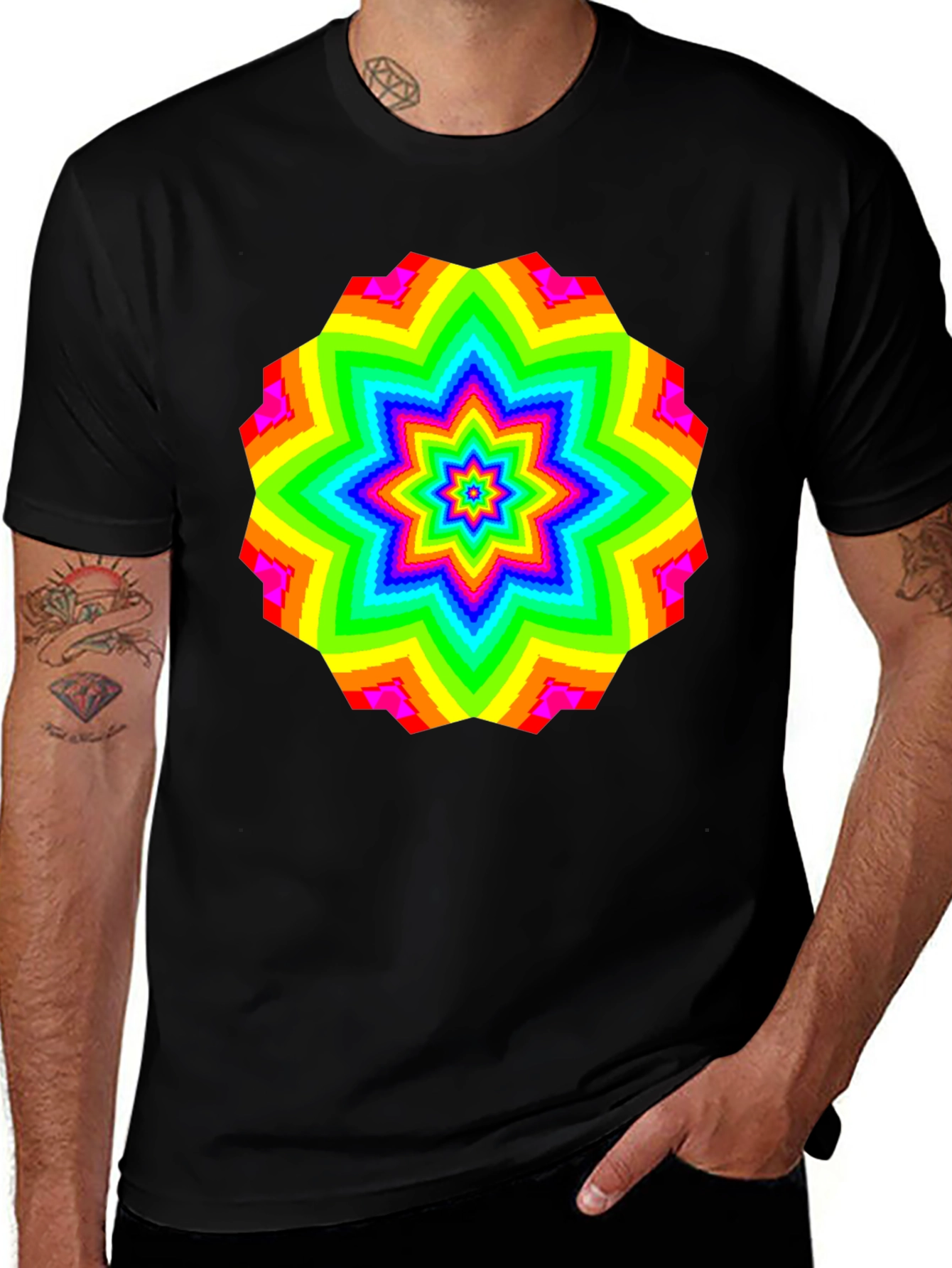 Variant 15 of Rainbow Starburst Graphic Tee