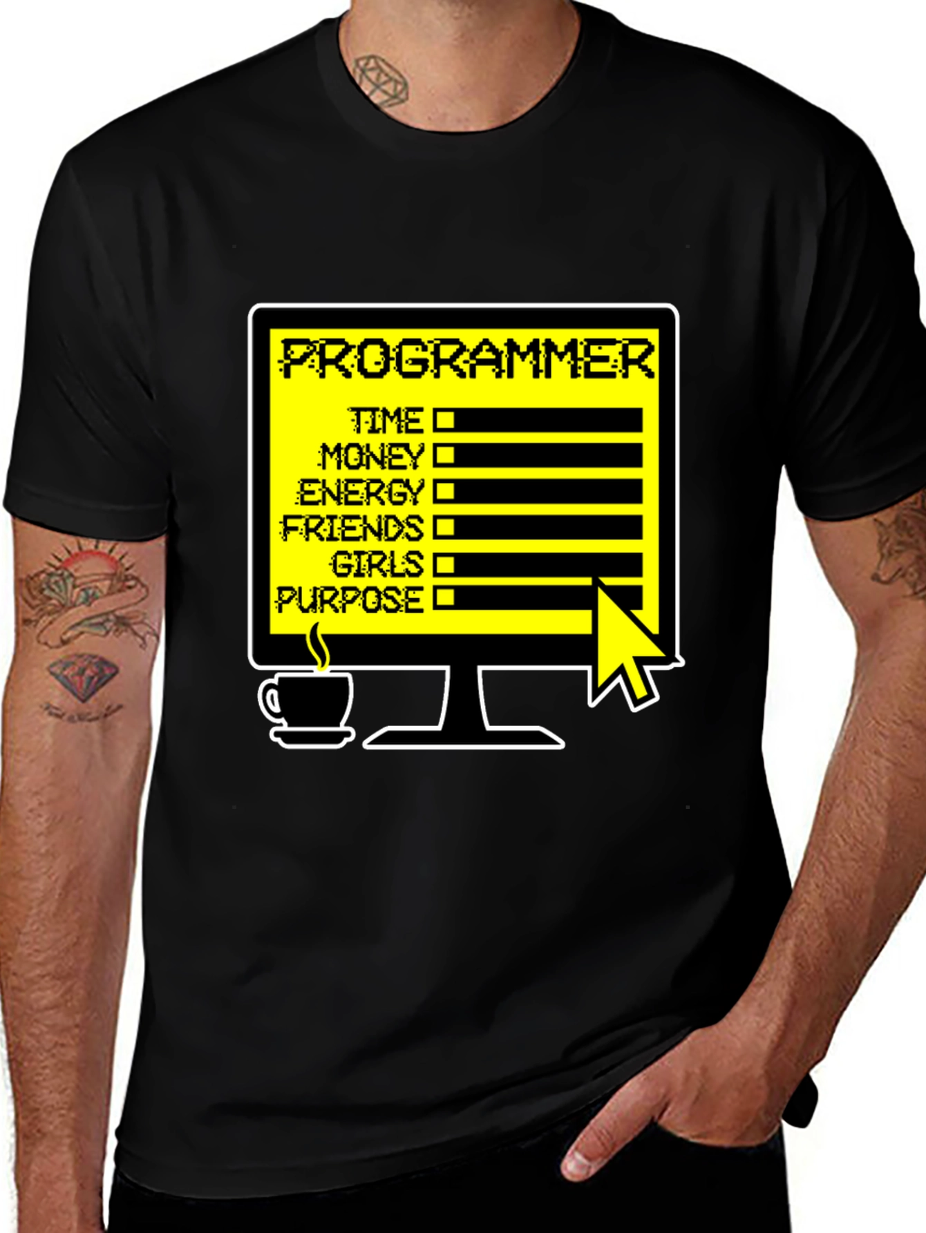 Variant 17 of Programmer Status T-Shirt - Time Money Energy