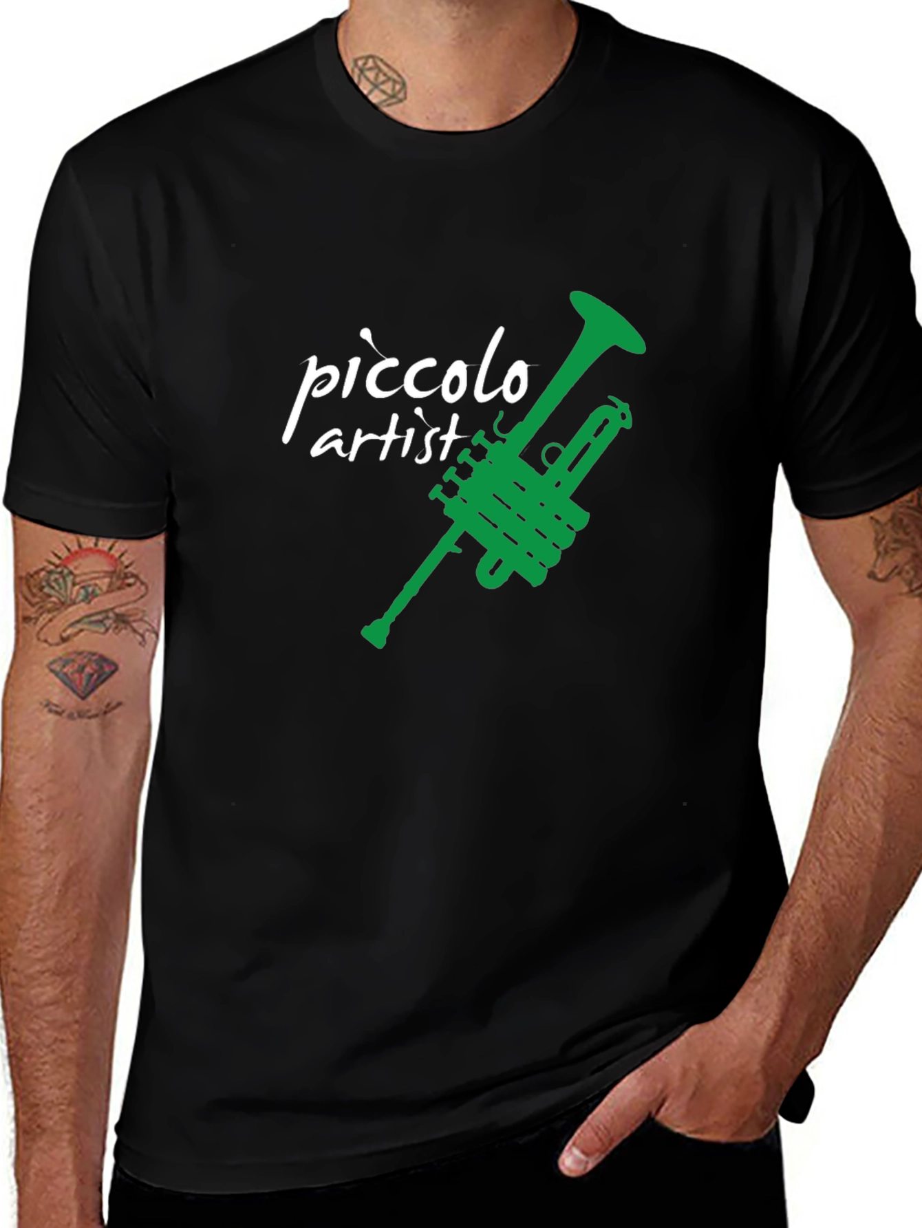 Variant 4 of Piccolo Artist Black T-Shirt - Music Lover Gift