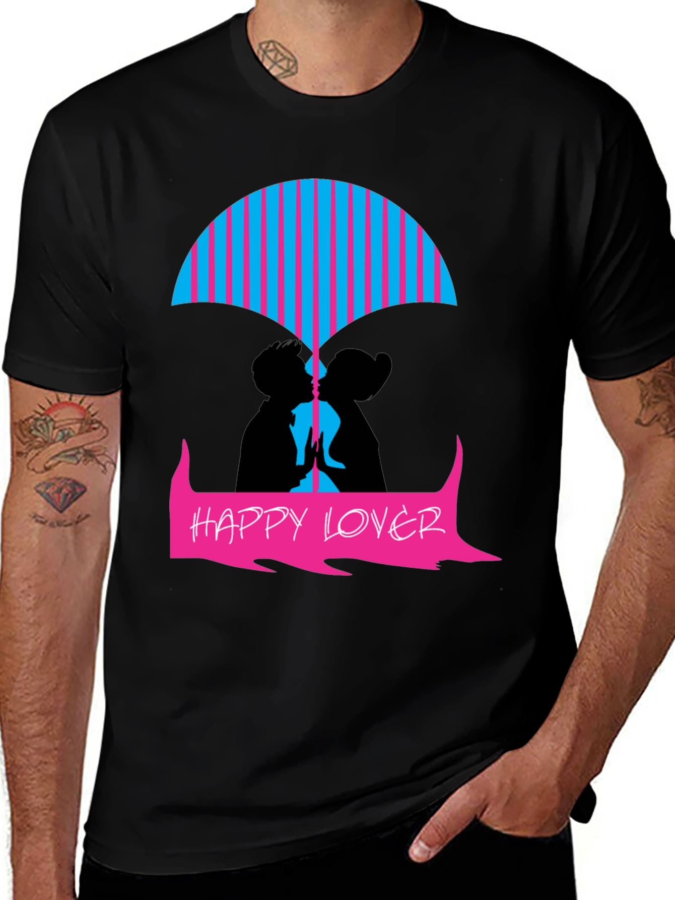 Variant 28 of Happy Lover Graphic Tee - Romantic Design