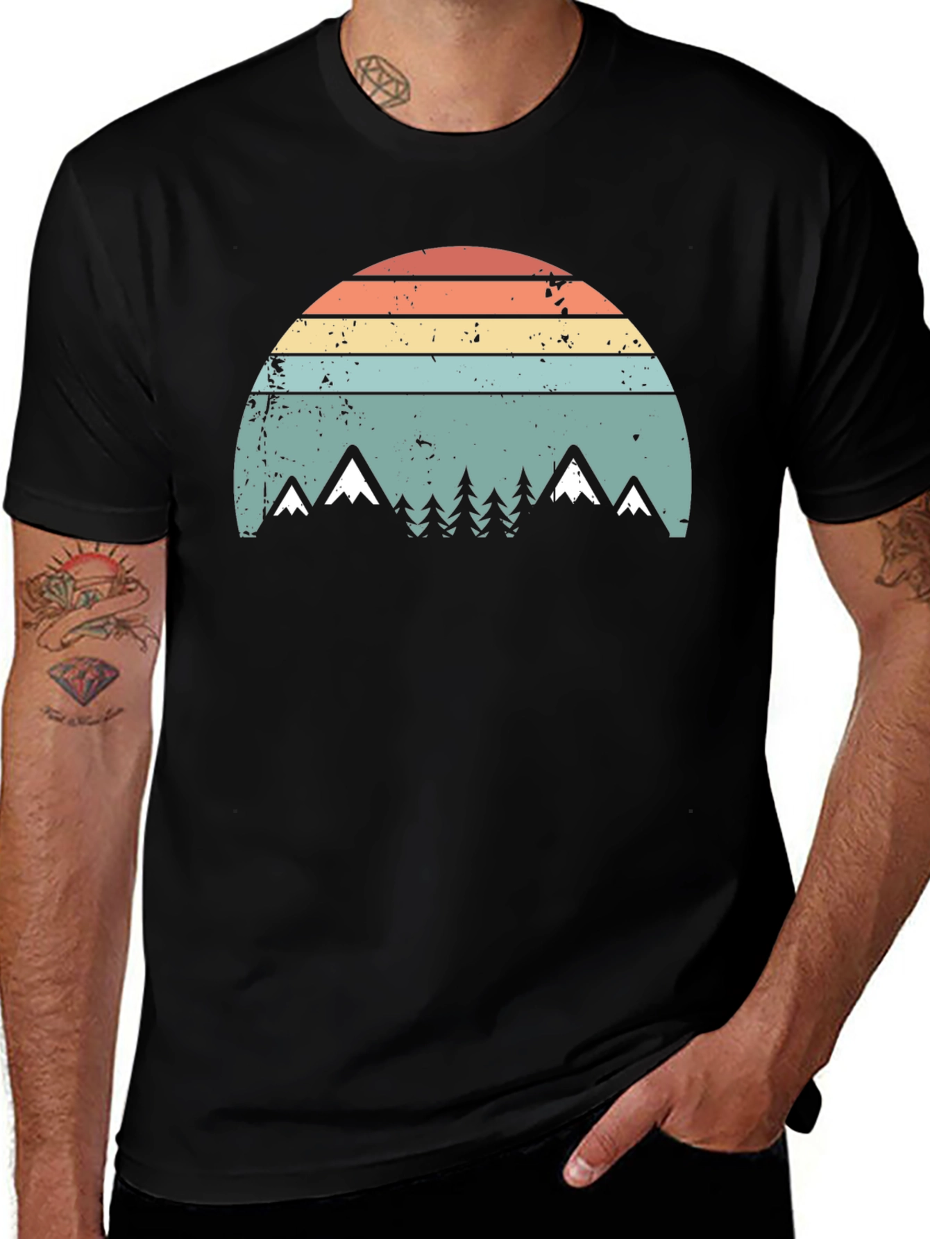 Variant 10 of Vintage Mountain Sunset Graphic Tee