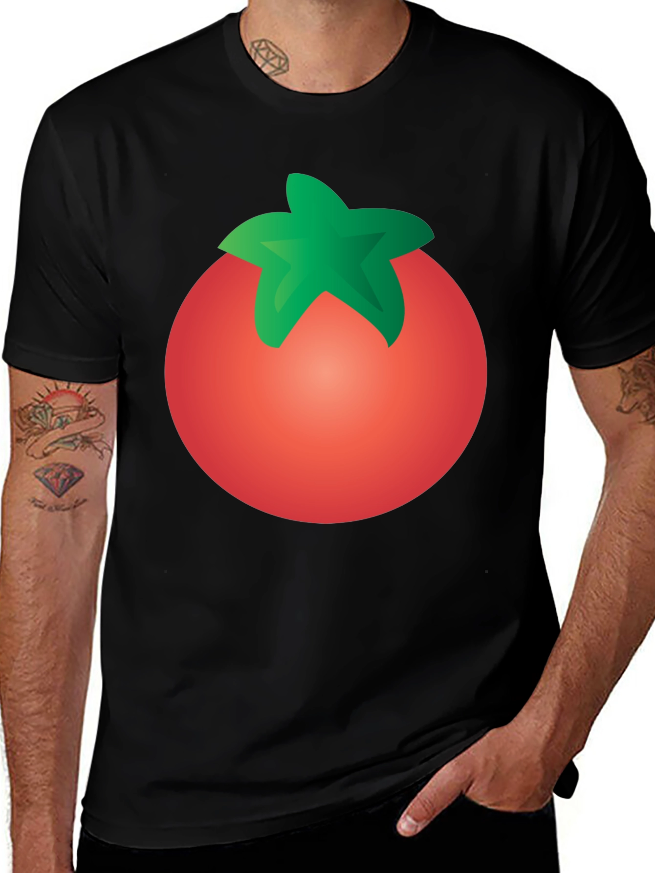 Variant 15 of Tomato Graphic Black T-Shirt