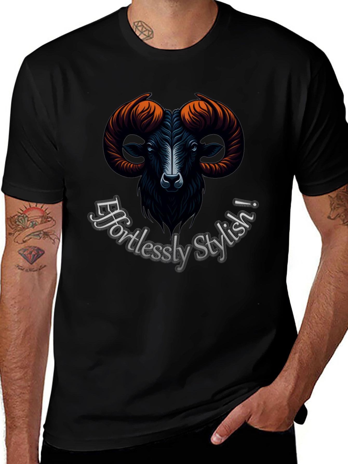 Variant 17 of Effortlessly Stylish Ram Graphic T-Shirt