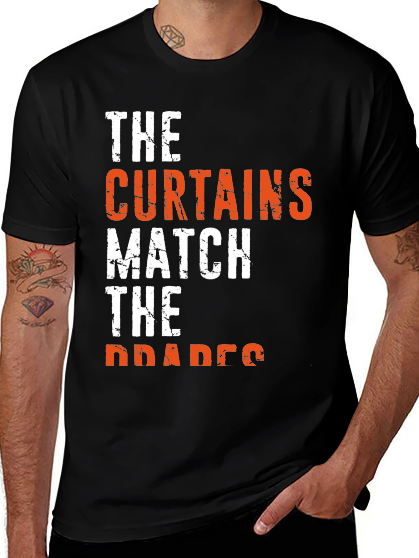 Variant 27 of The Curtains Match the Drapes Funny Graphic Tee