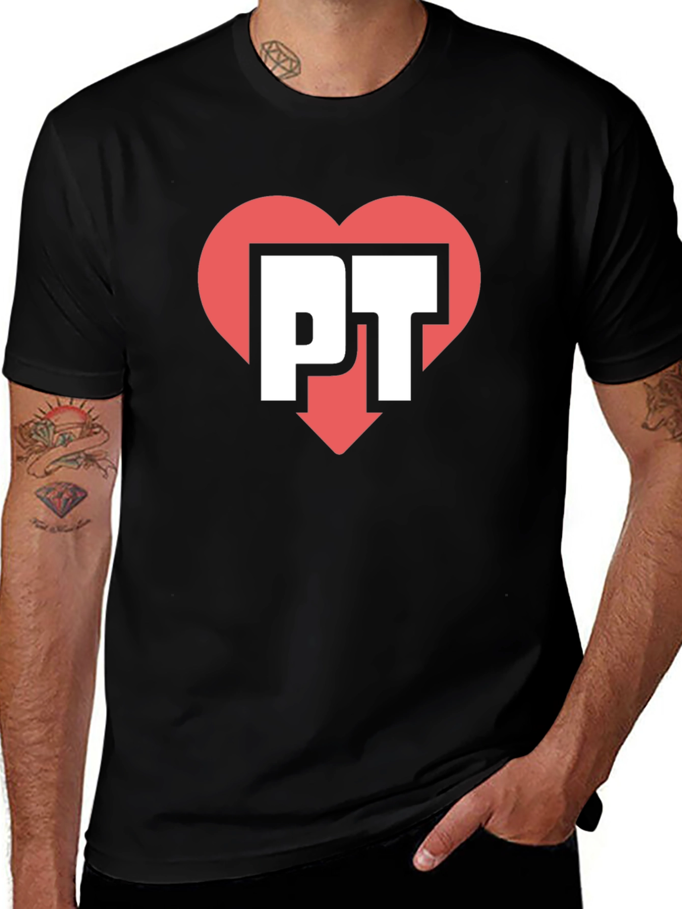 Variant 11 of PT Heart Graphic Tee - Black Casual Shirt