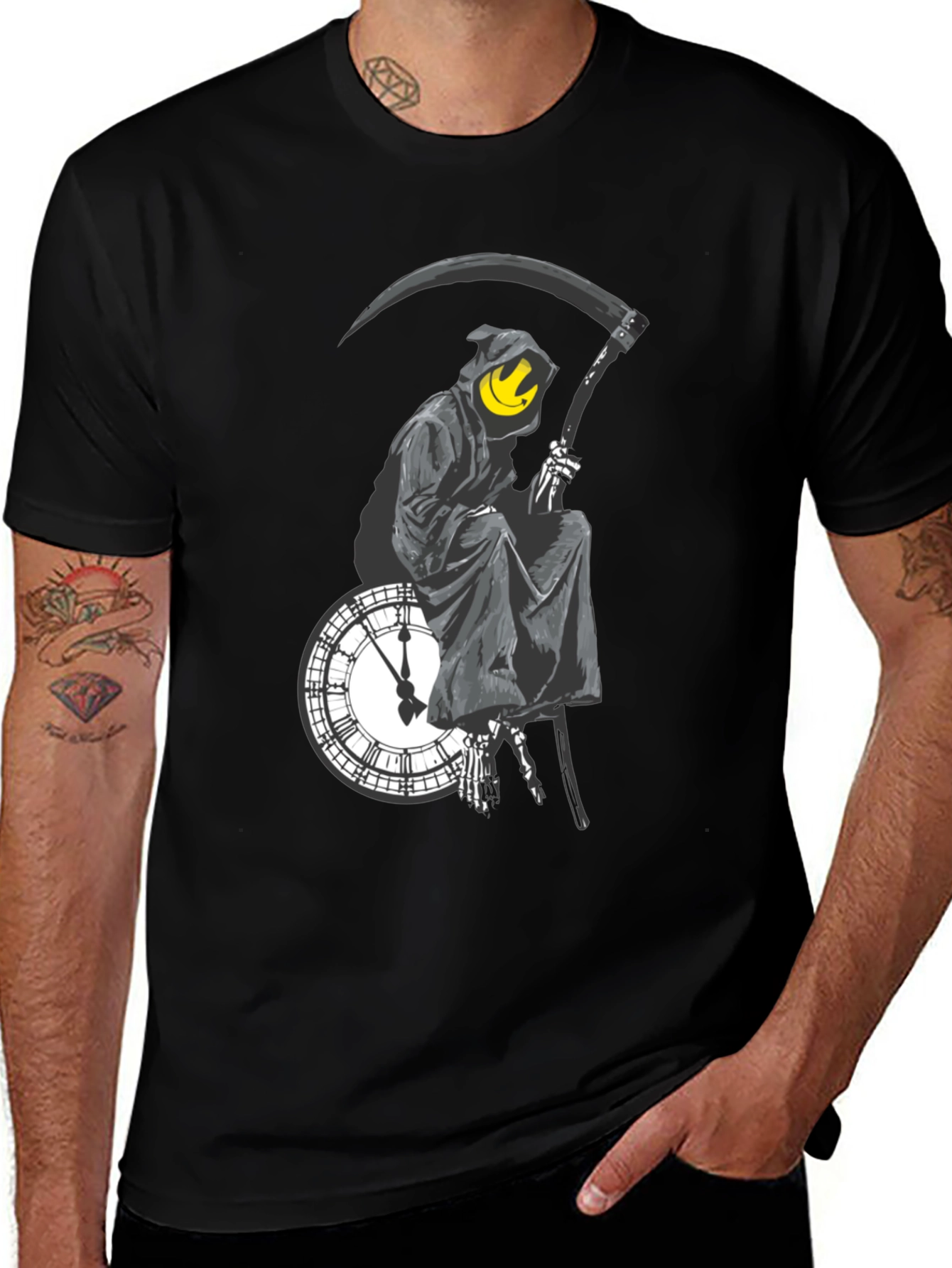 Variant 30 of Grim Reaper Clock T-Shirt
