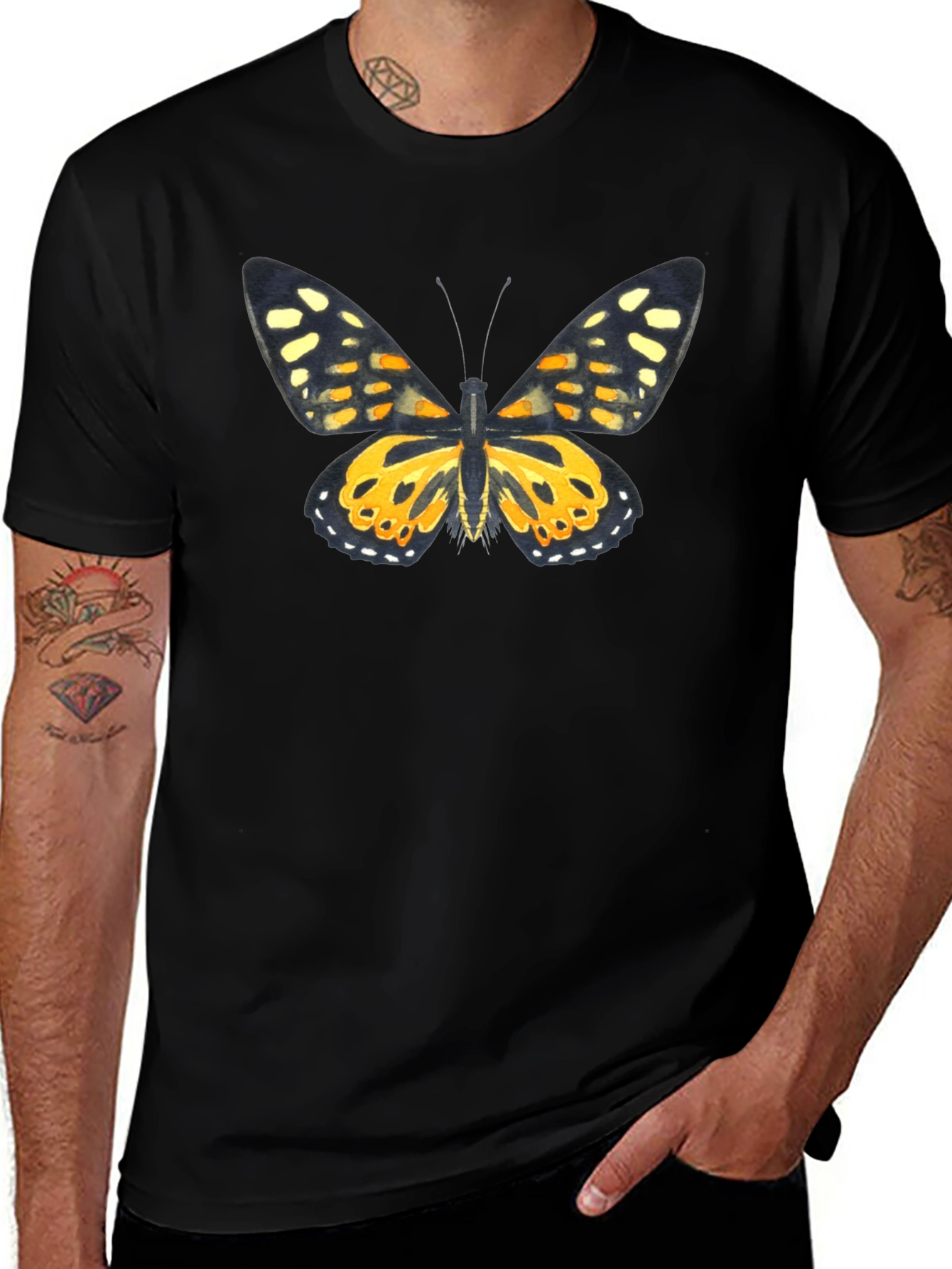 Variant 22 of Butterfly Graphic Black T-Shirt