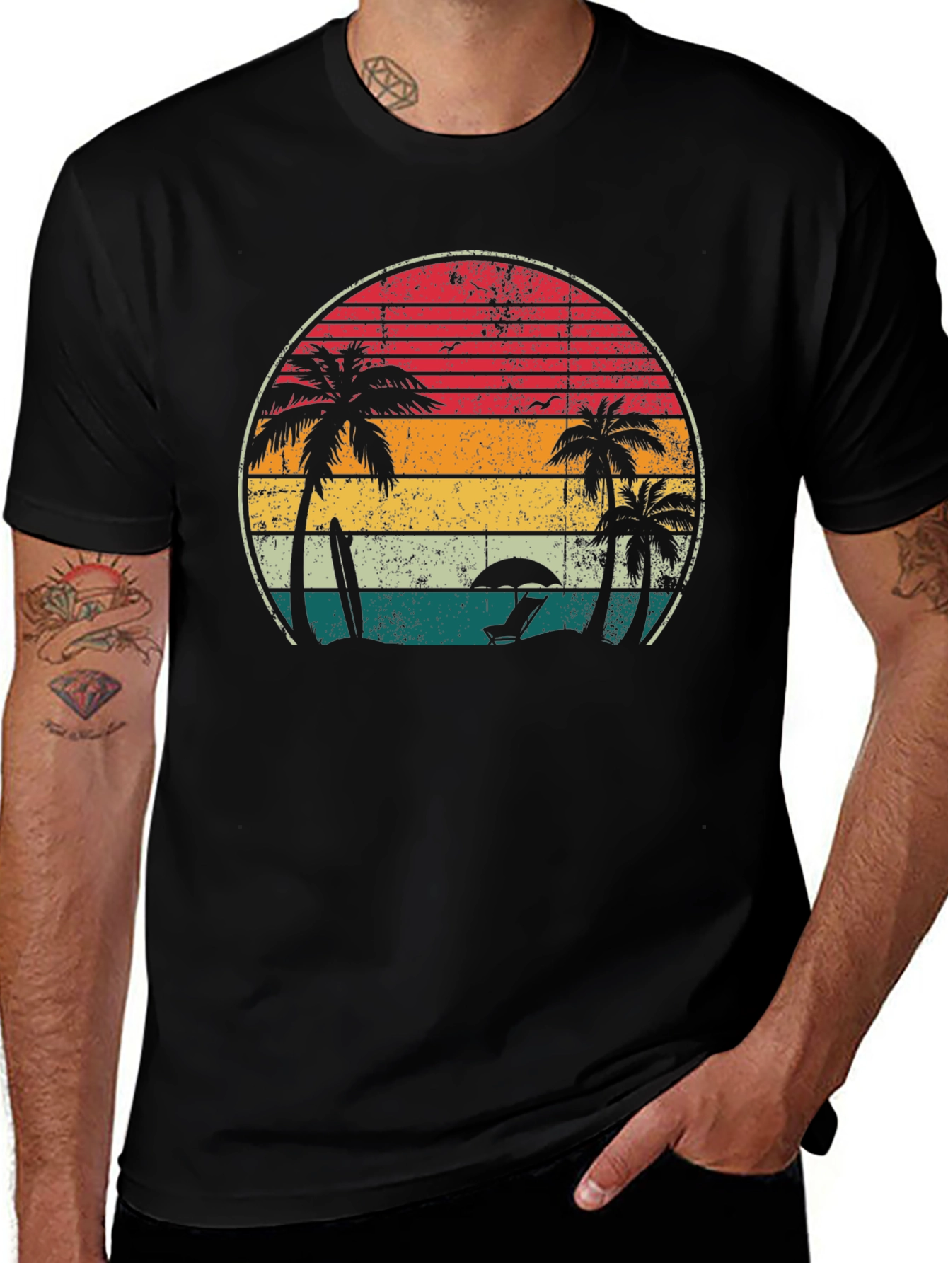 Variant 6 of Vintage Sunset Beach Graphic Tee