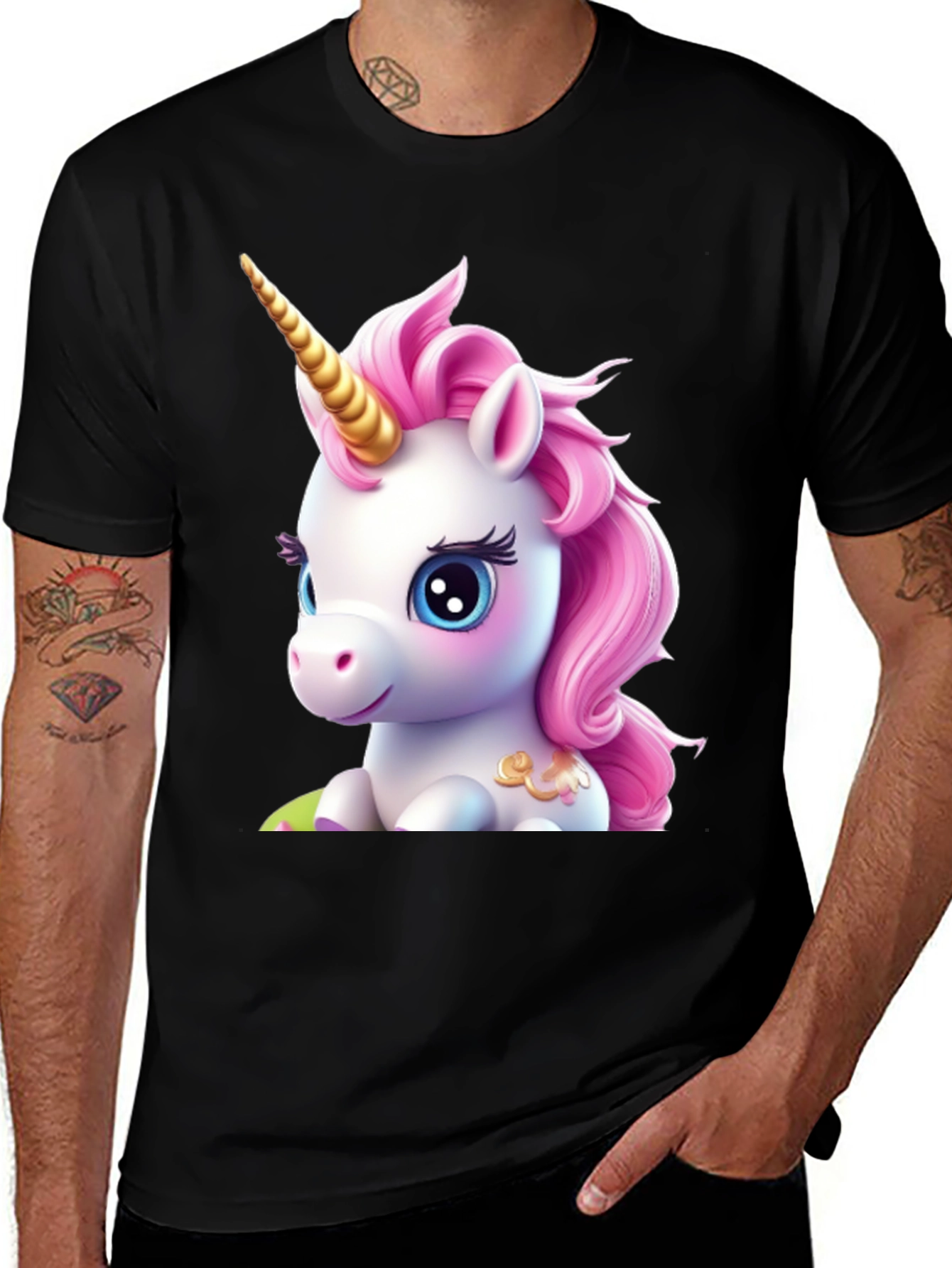 Variant 15 of Unicorn Graphic Tee - Black