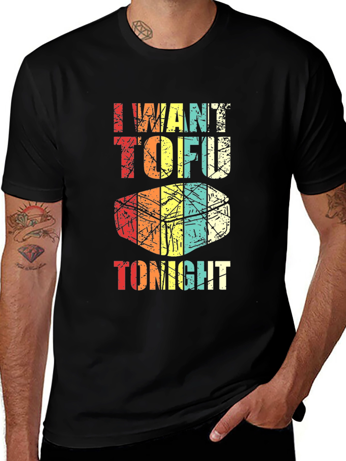Variant 16 of I Want Tofu Tonight Graphic Tee - Black
