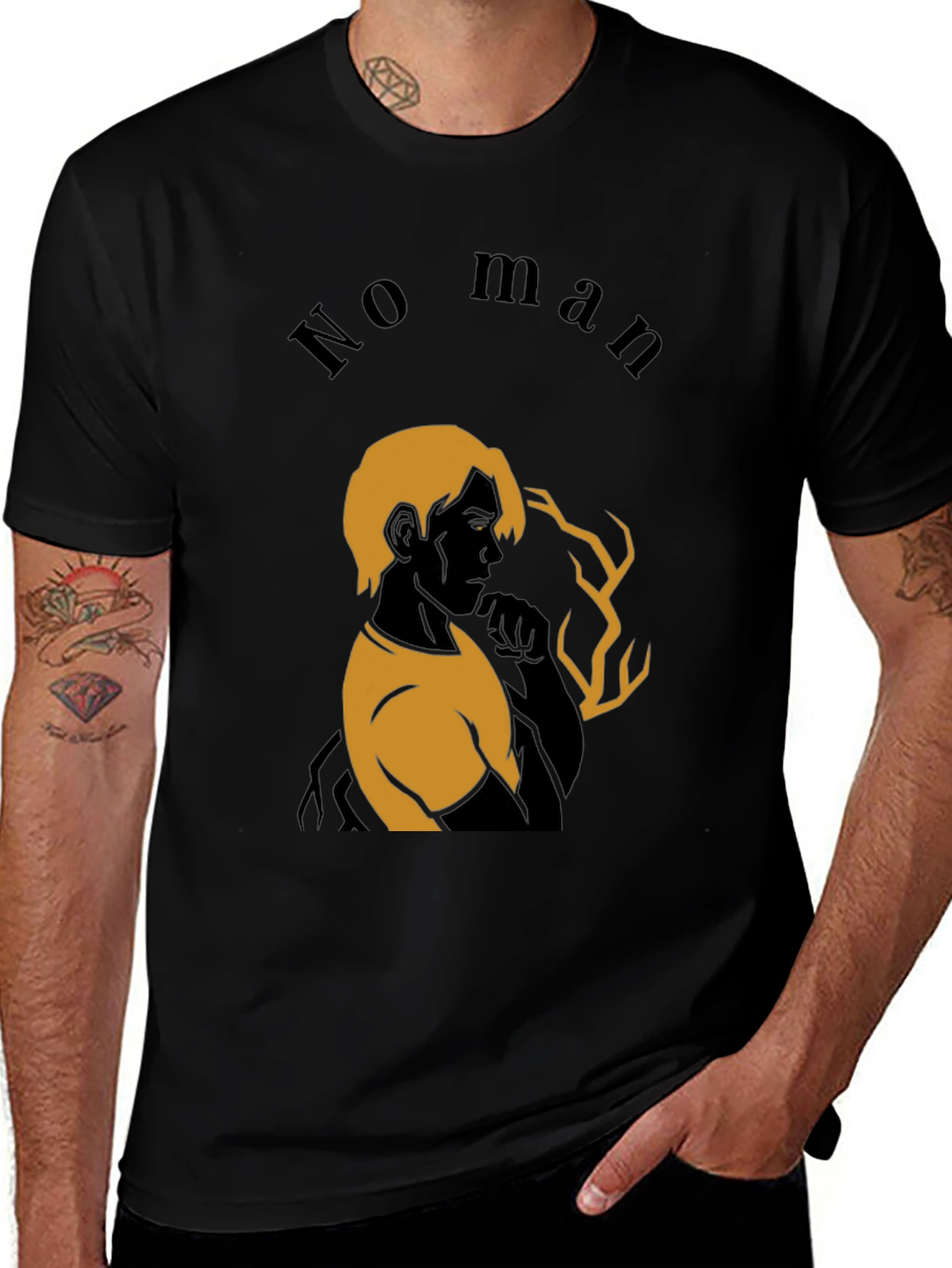 Variant 18 of No Man Black Graphic Tee
