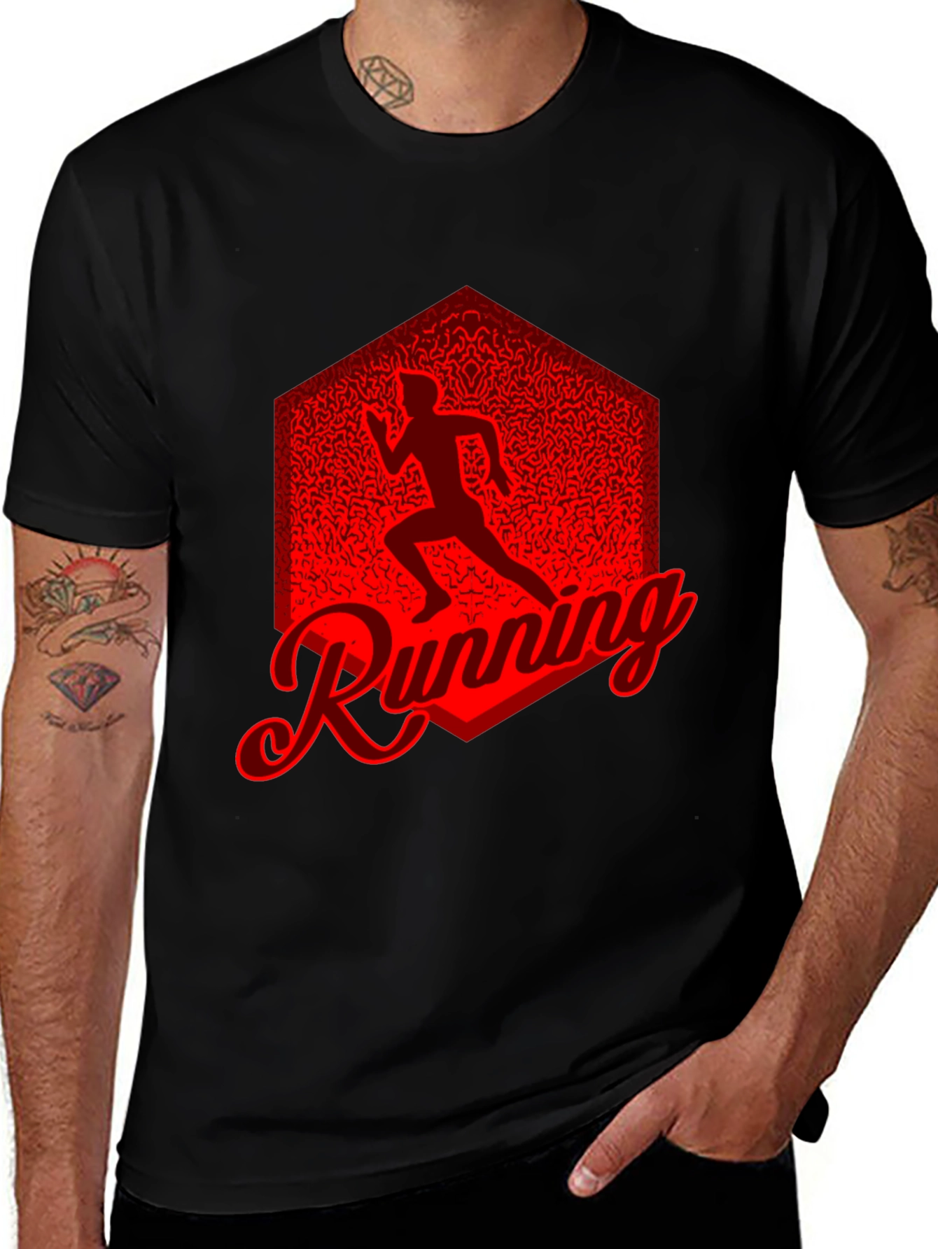 Variant 21 of Running Graphic Tee - Black