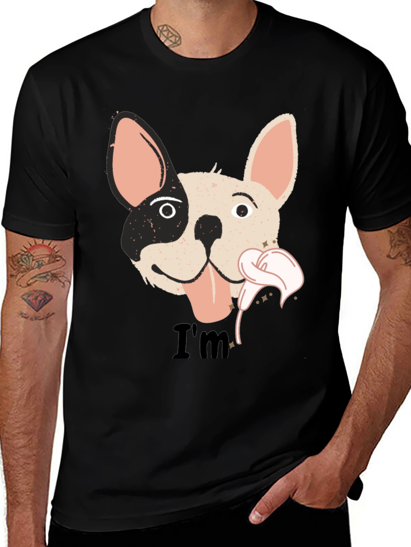 Variant 6 of Dog Graphic Black T-Shirt
