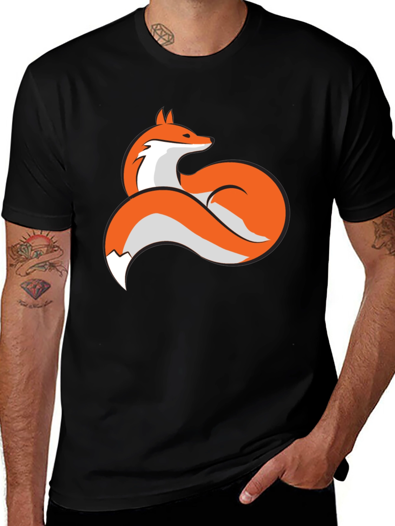 Variant 3 of Cool Fox Graphic Black T-Shirt