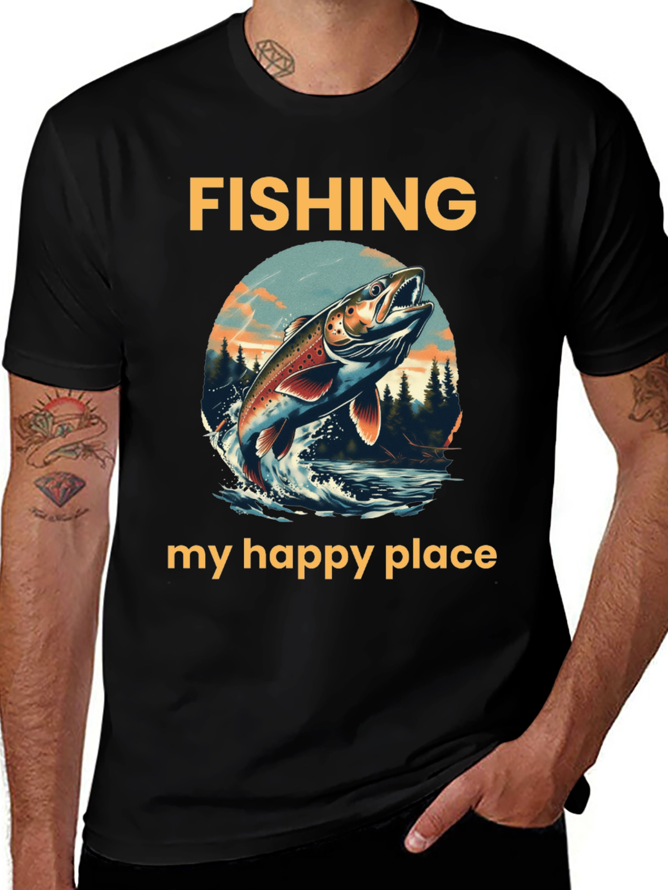 Variant 10 of Fishing My Happy Place Graphic Tee