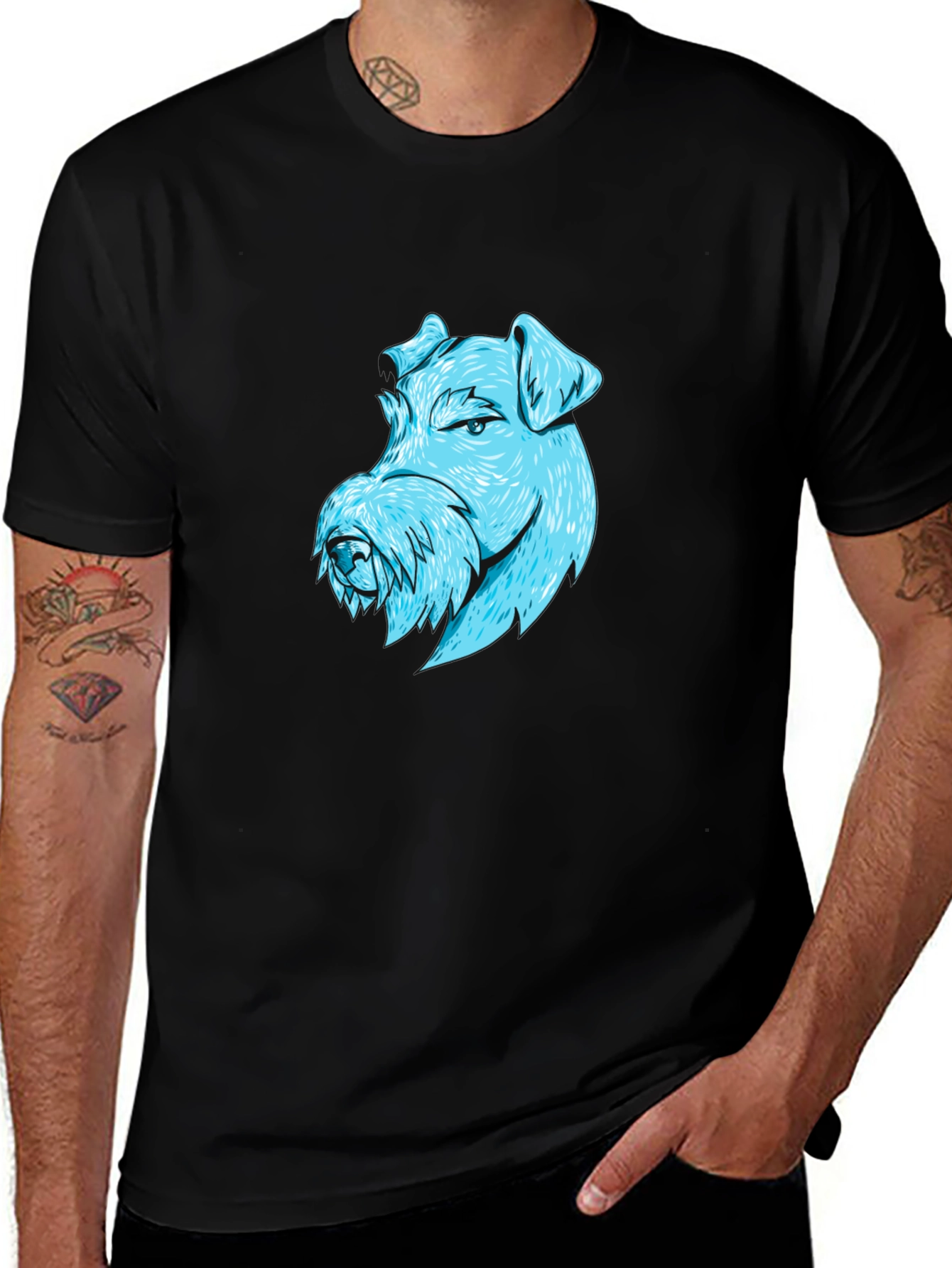 Variant 11 of Dog Graphic Black T-Shirt