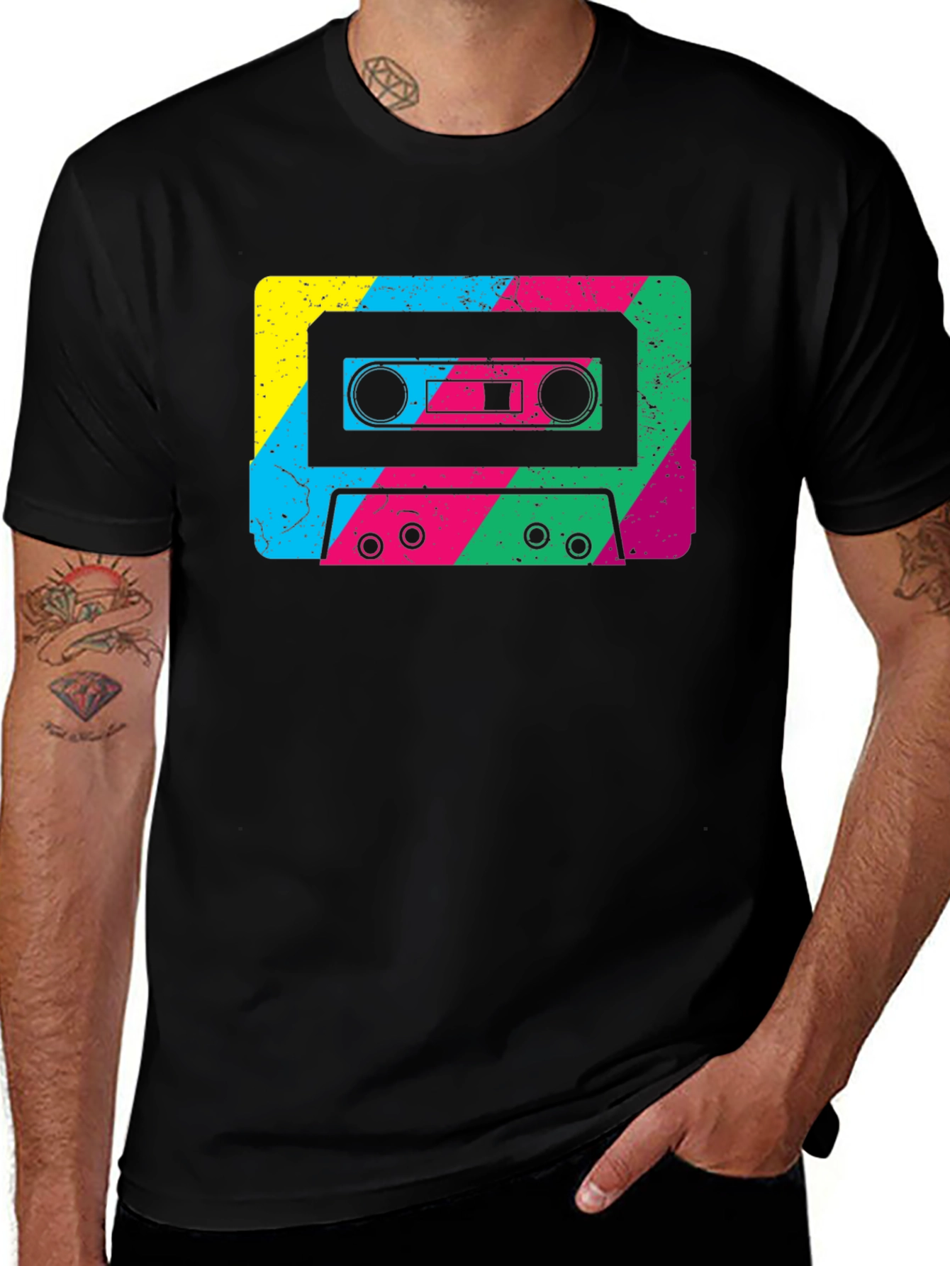 Variant 13 of Retro Cassette Tape Graphic Tee - Vintage Style