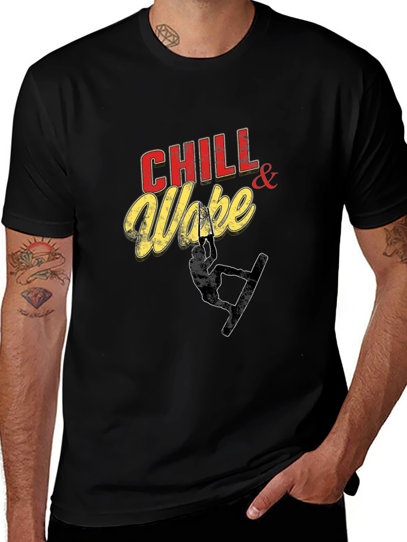 Variant 21 of Chill & Wake Black Graphic T-Shirt