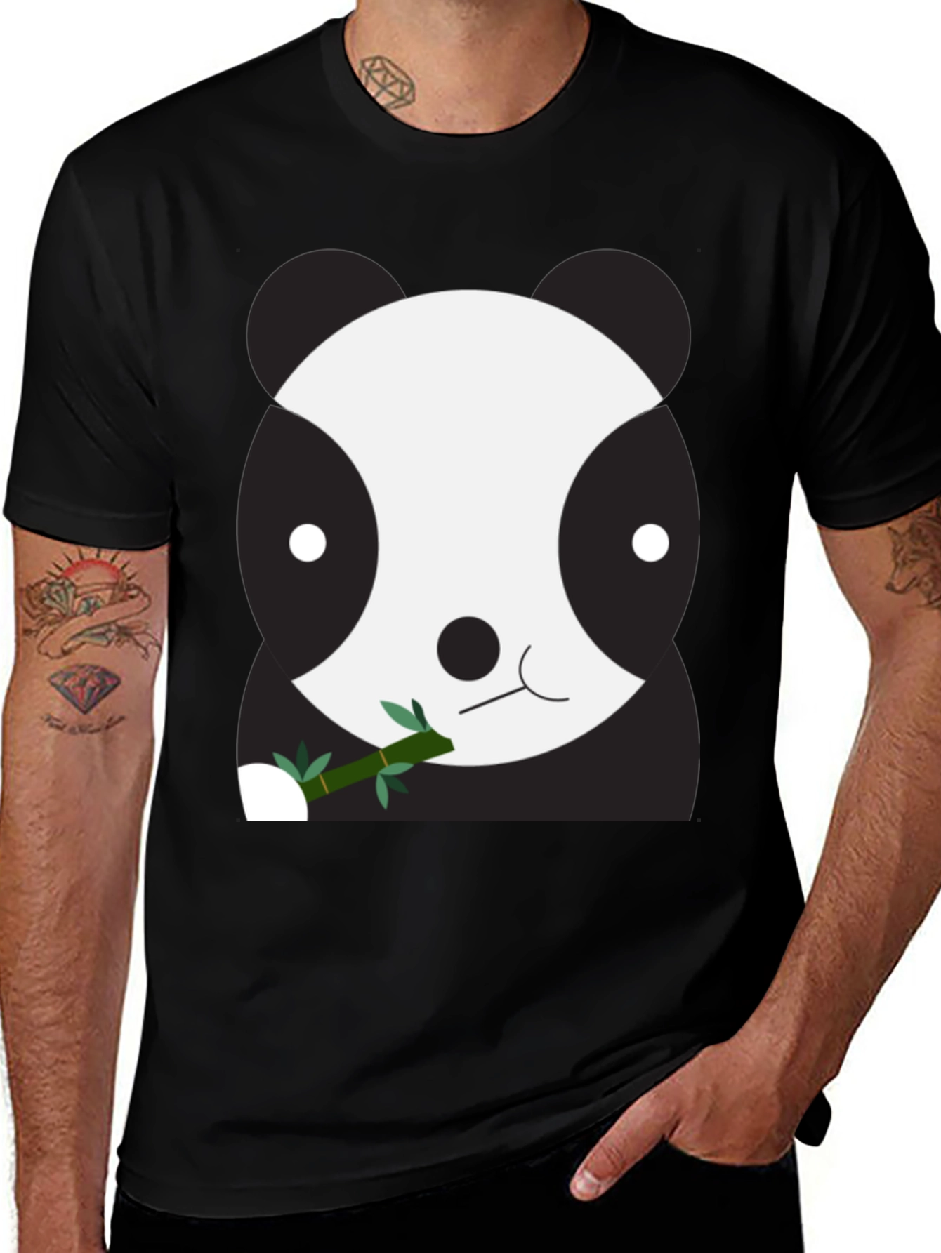 Variant 19 of Cute Panda Bear Graphic Tee - Unisex Black T-Shirt
