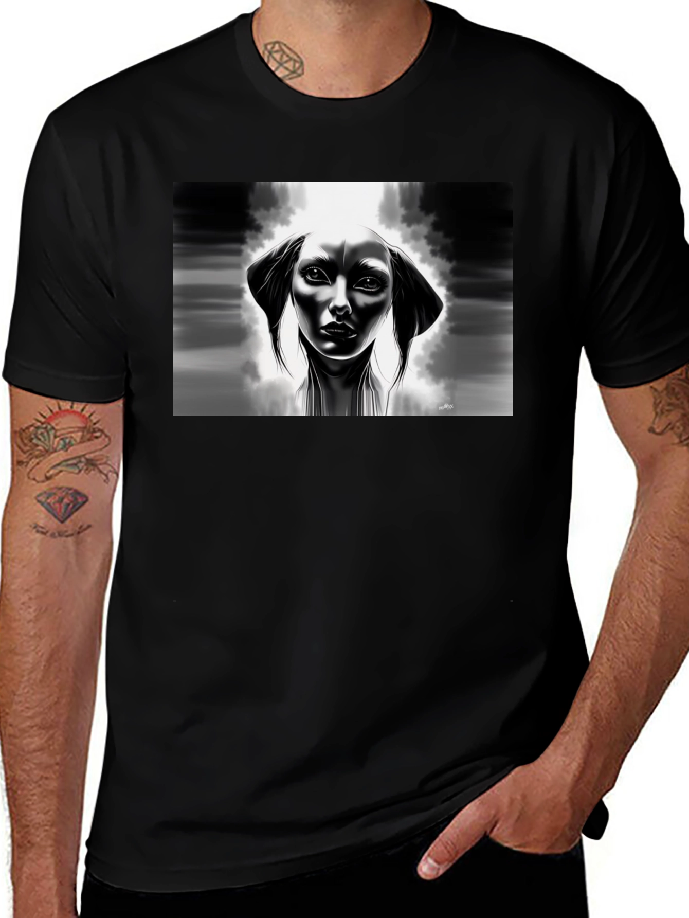 Variant 30 of Monochrome Humanoid T-Shirt