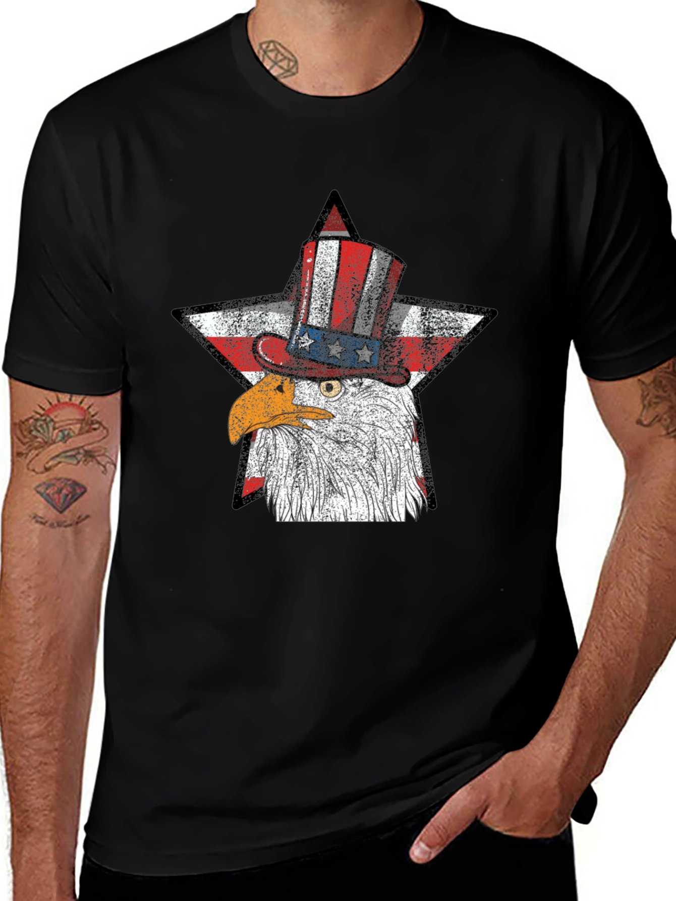Variant 17 of Patriotic Eagle USA Flag Star T-Shirt