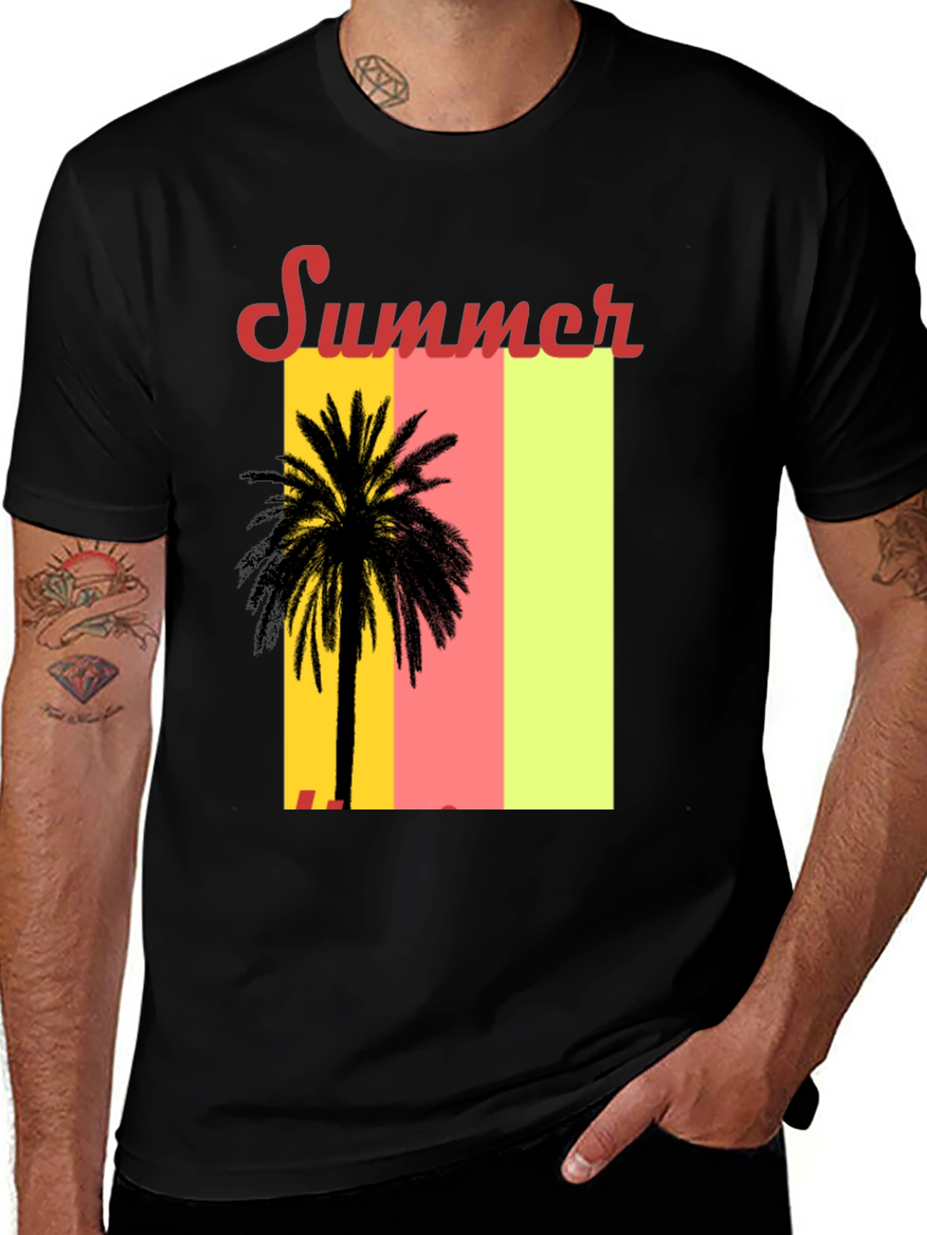Variant 26 of Summer Palm Tree Graphic Tee - Retro Style T-Shirt