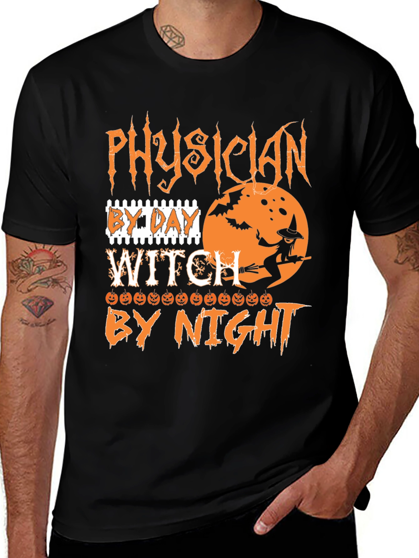 Physician By Day Witch By Night Halloween T-Shirt