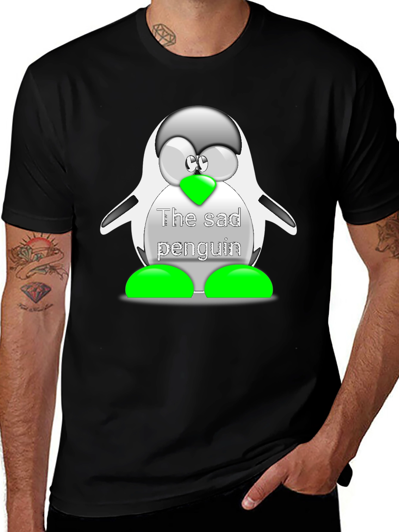 Variant 24 of Sad Penguin Graphic T-Shirt - Unisex Casual Wear