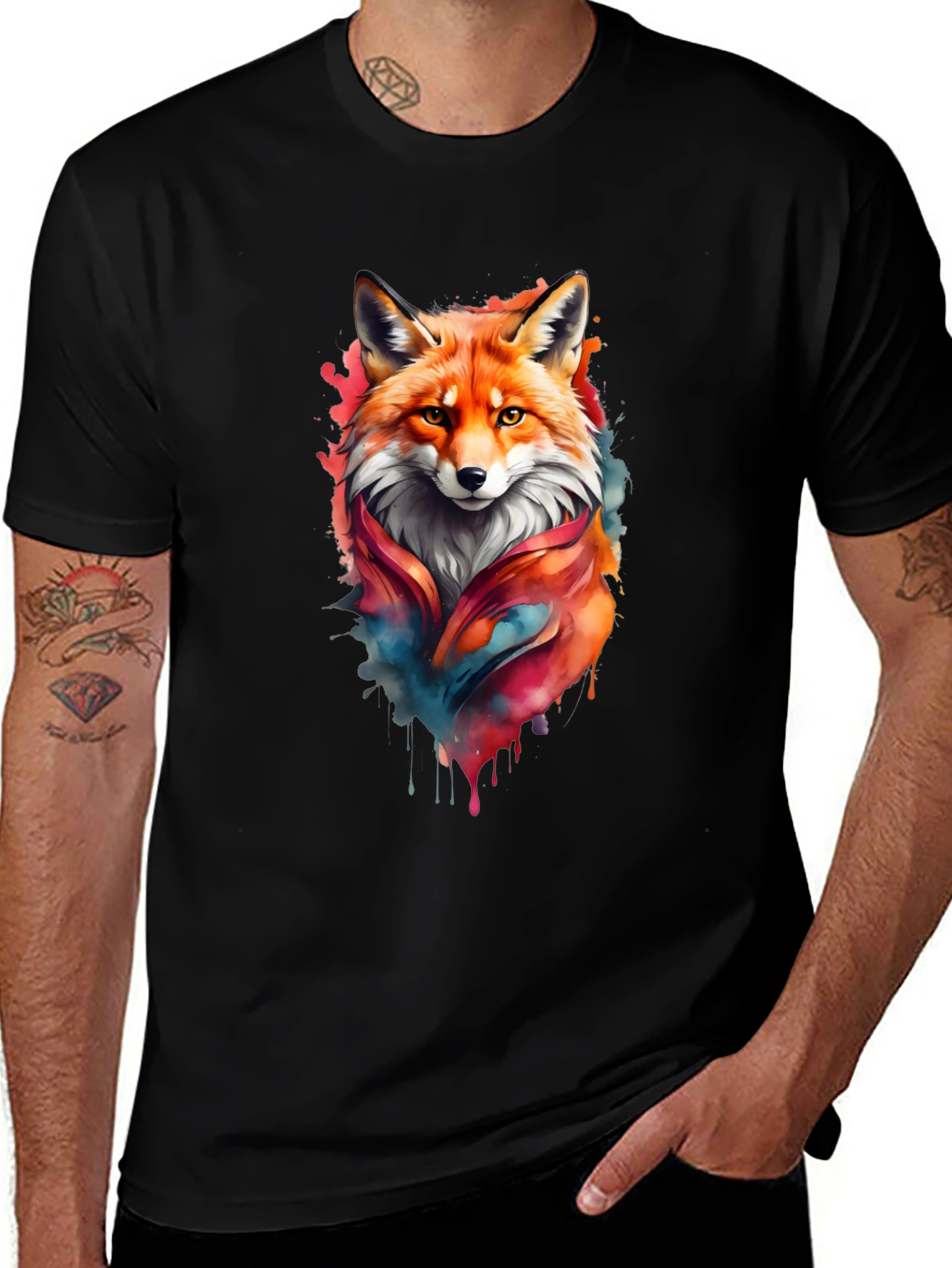 Variant 13 of Fox Watercolor Graphic T-Shirt