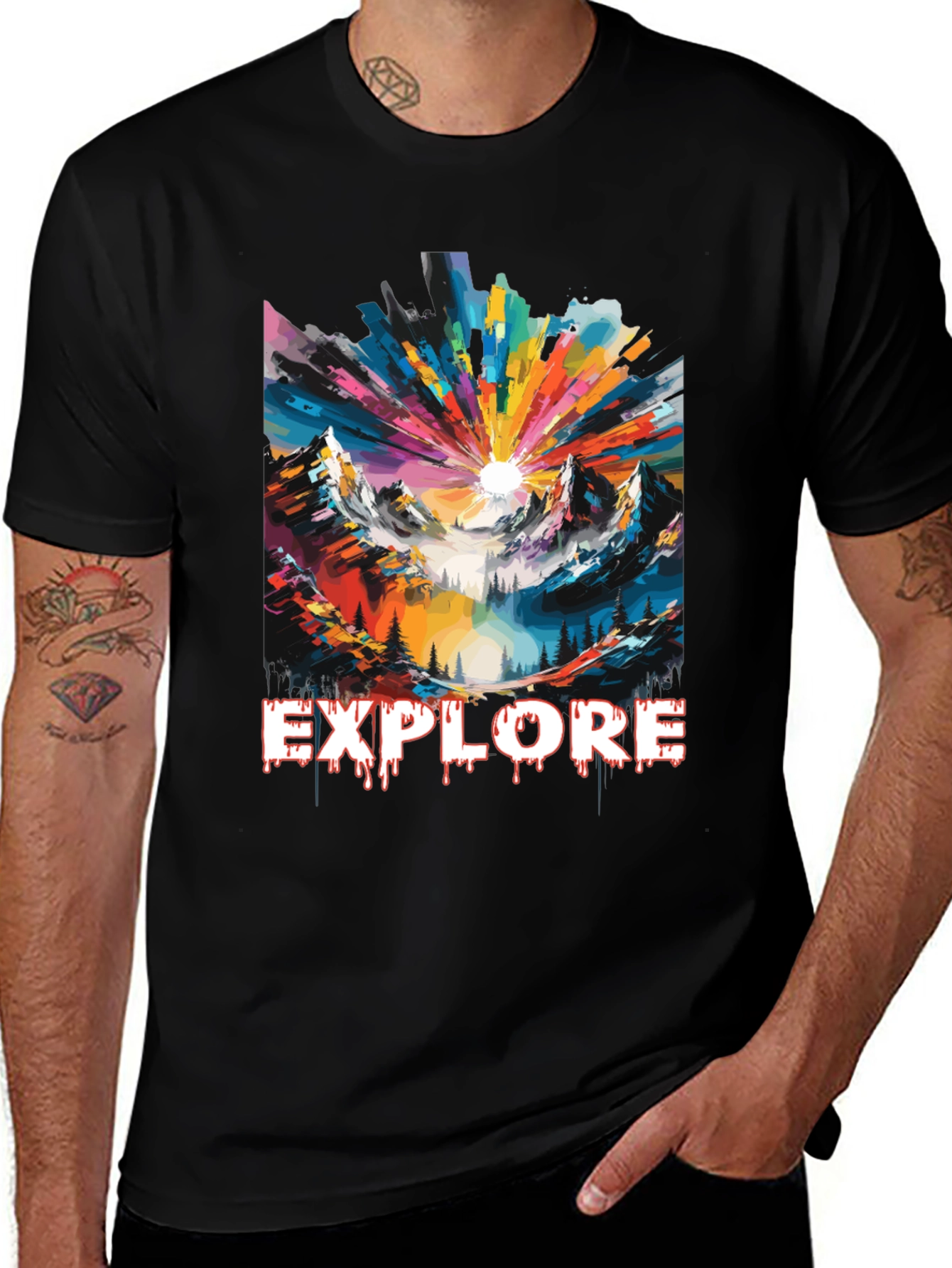 Variant 10 of Explore Mountain Graphic Tee - Adventure Awaits!