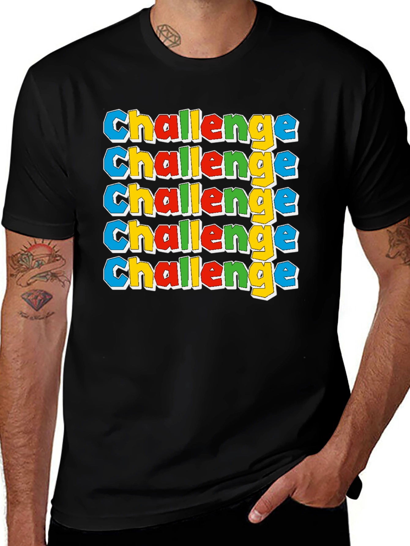 Variant 16 of Challenge Graphic Tee - Bold & Colorful Design