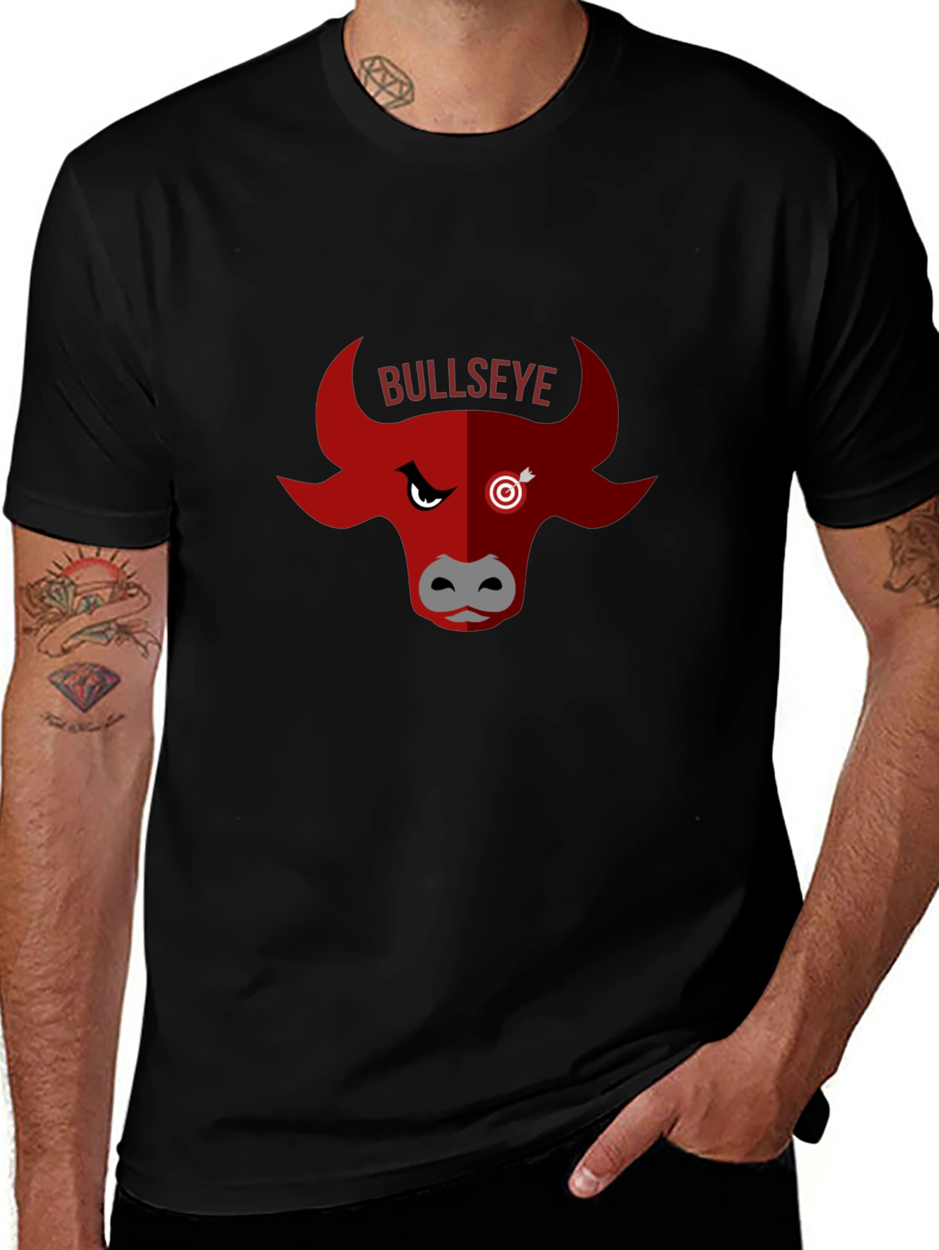 Variant 13 of Bullseye Graphic Tee - Unique Bull Design