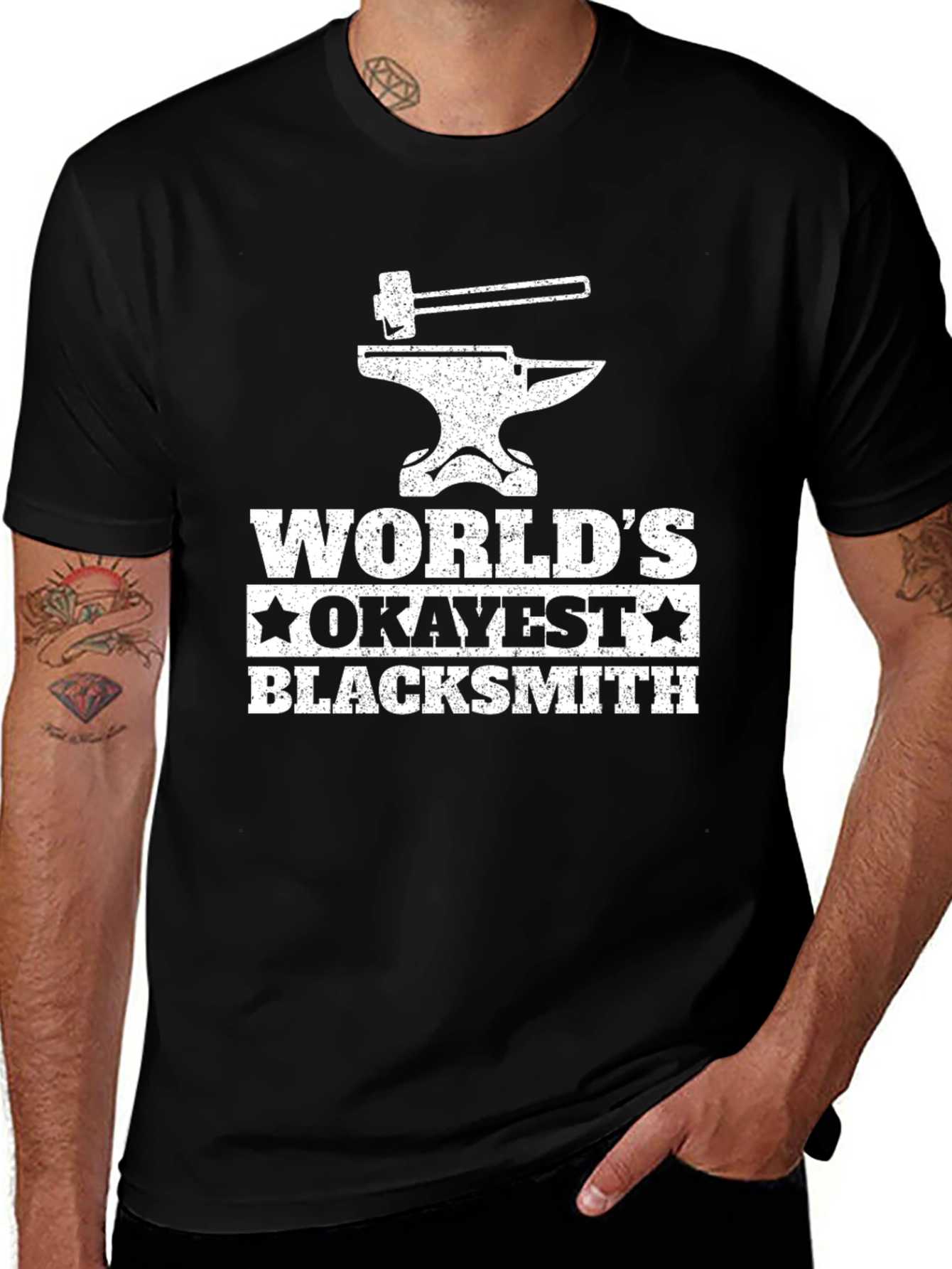 Variant 21 of World's Okayest Blacksmith T-Shirt - Funny Gift