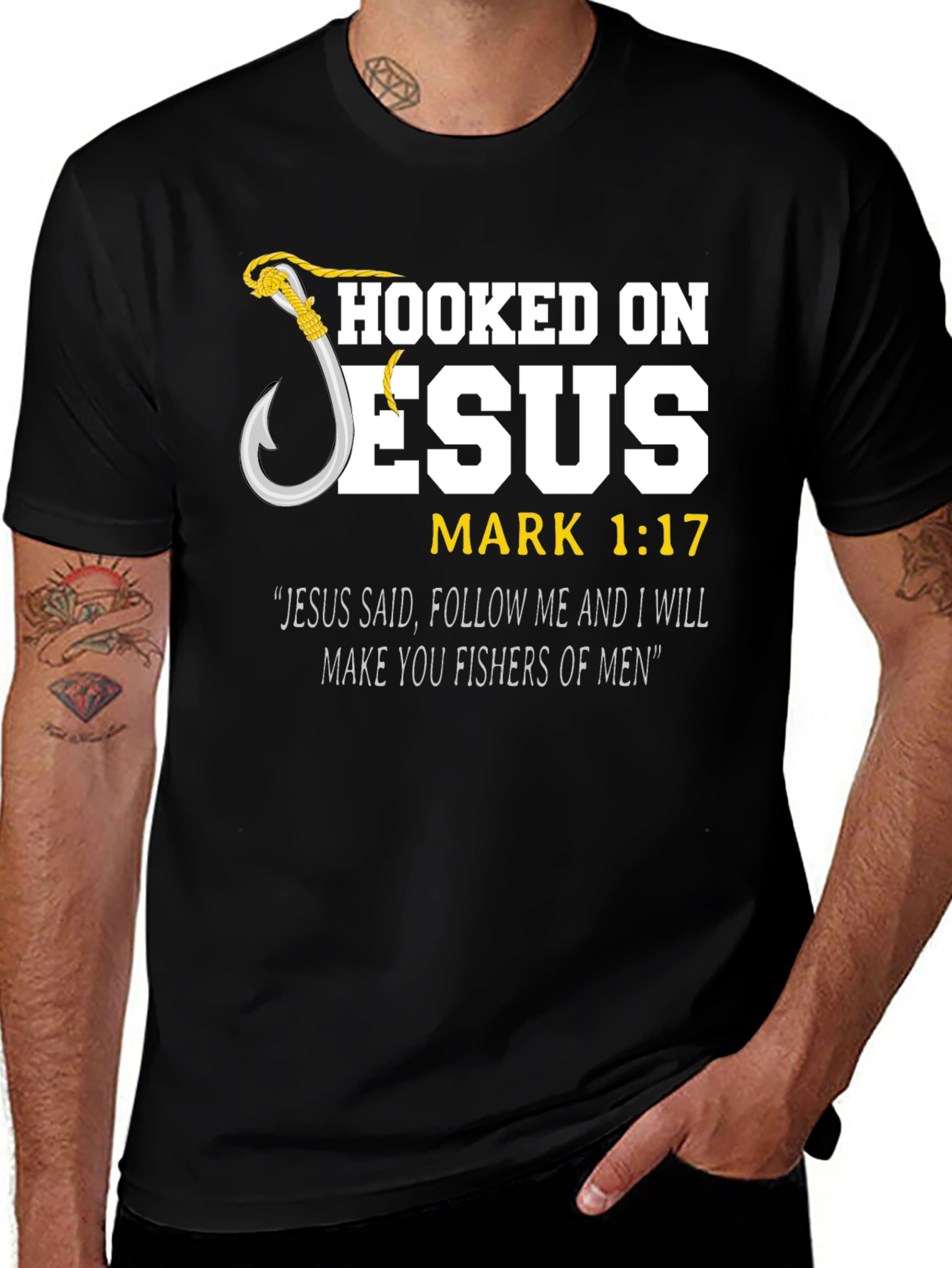 Hooked on Jesus T-Shirt, Christian Apparel
