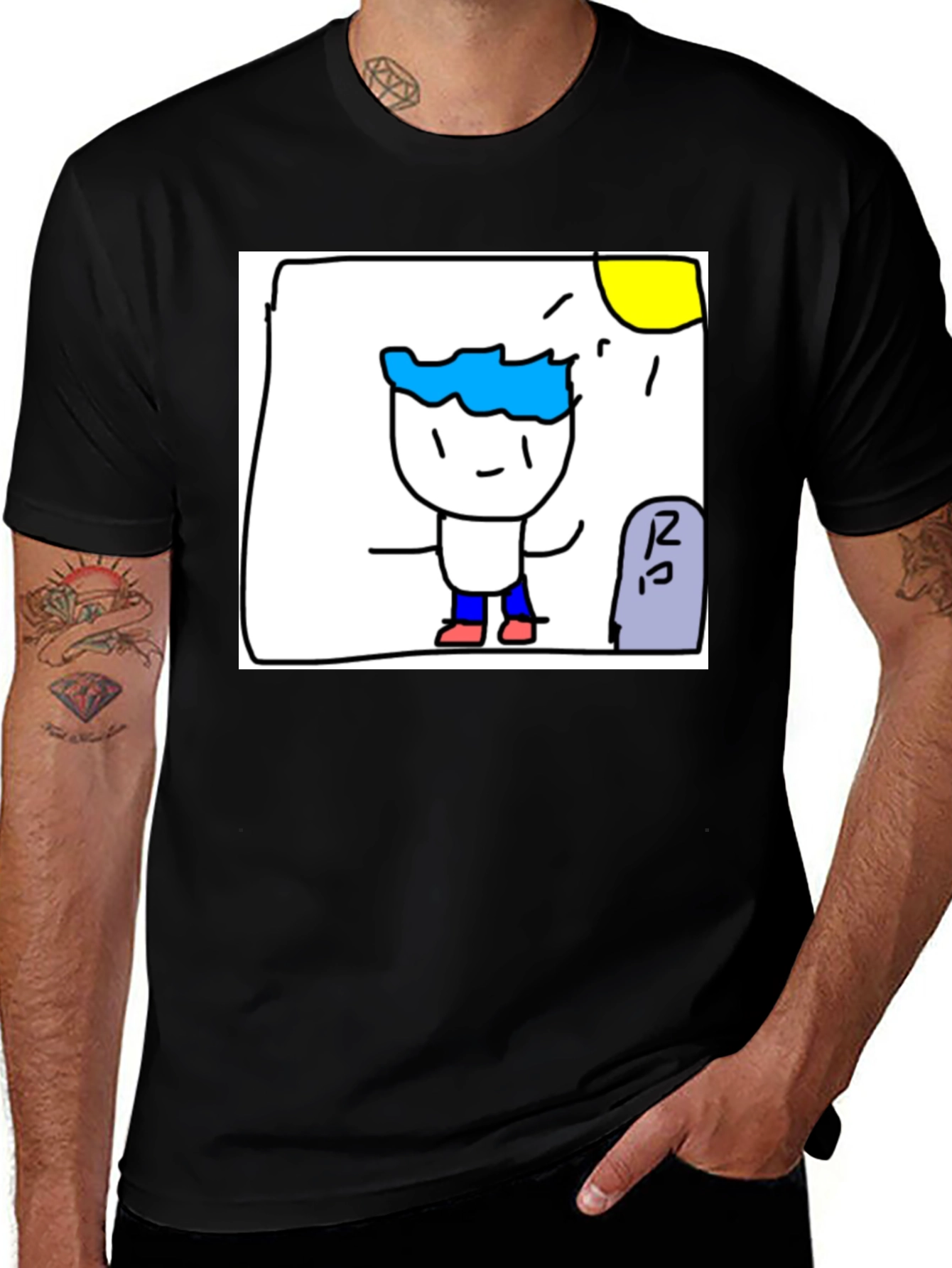 Variant 21 of Cartoon Character Black T-Shirt