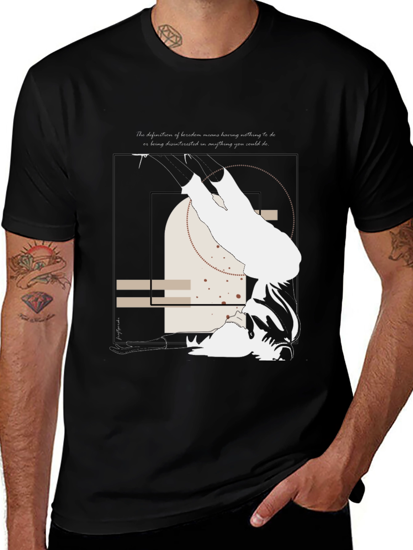 Variant 6 of Abstract Graphic Print Crew Neck T-Shirt