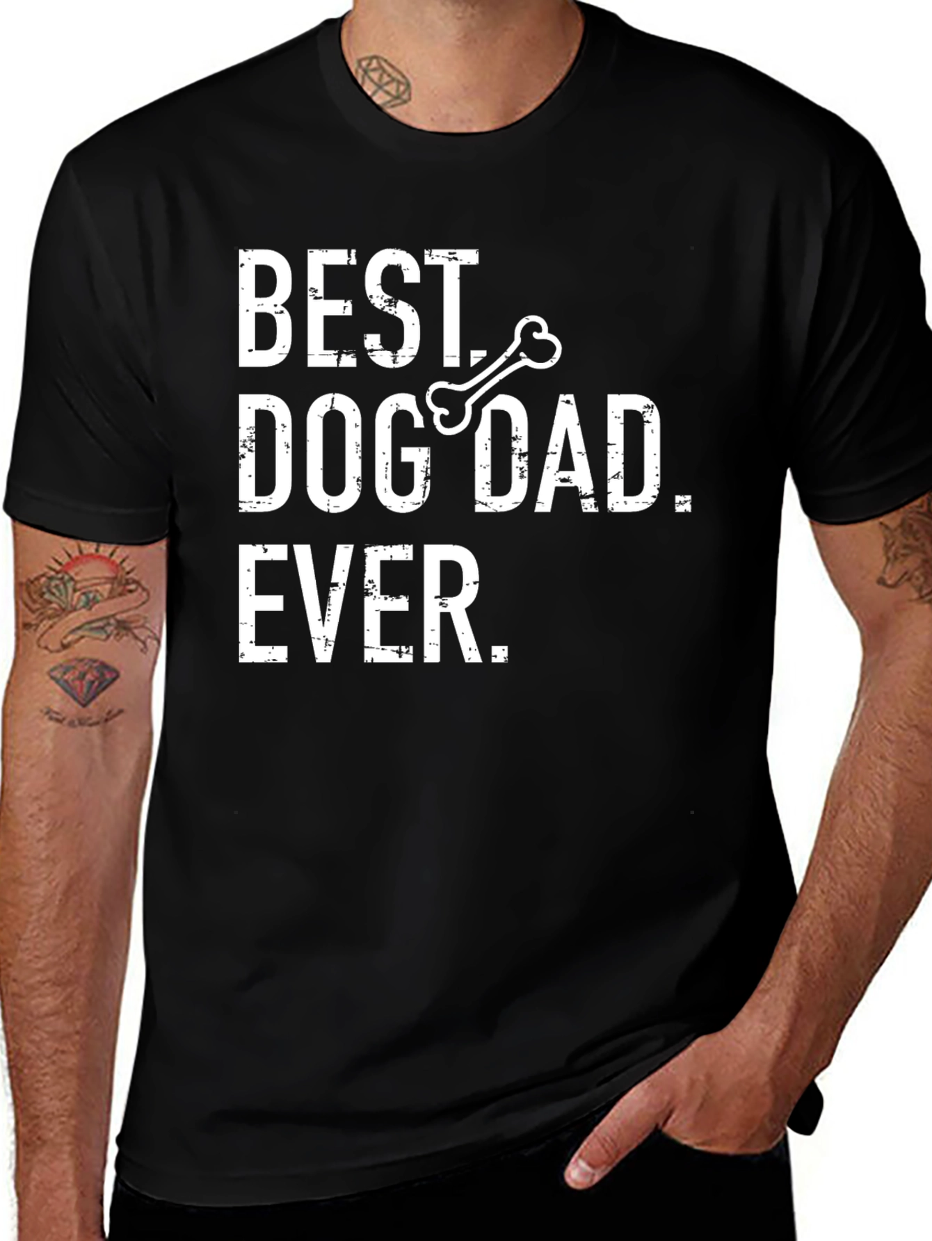 Variant 6 of Best Dog Dad Ever T-Shirt, Mens Black Tee