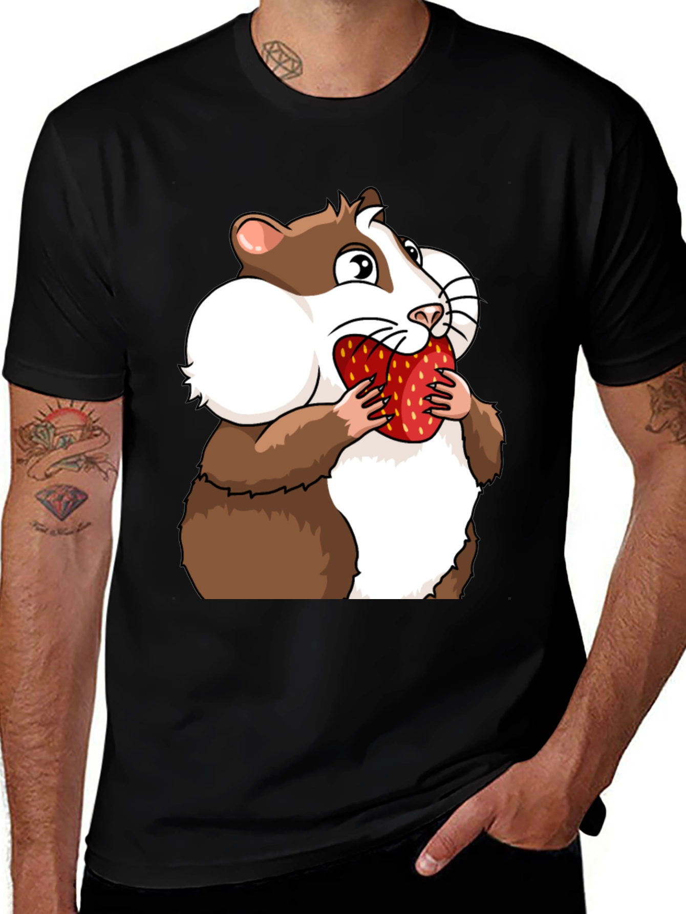 Variant 8 of Hamster Eating Strawberry Graphic T-Shirt
